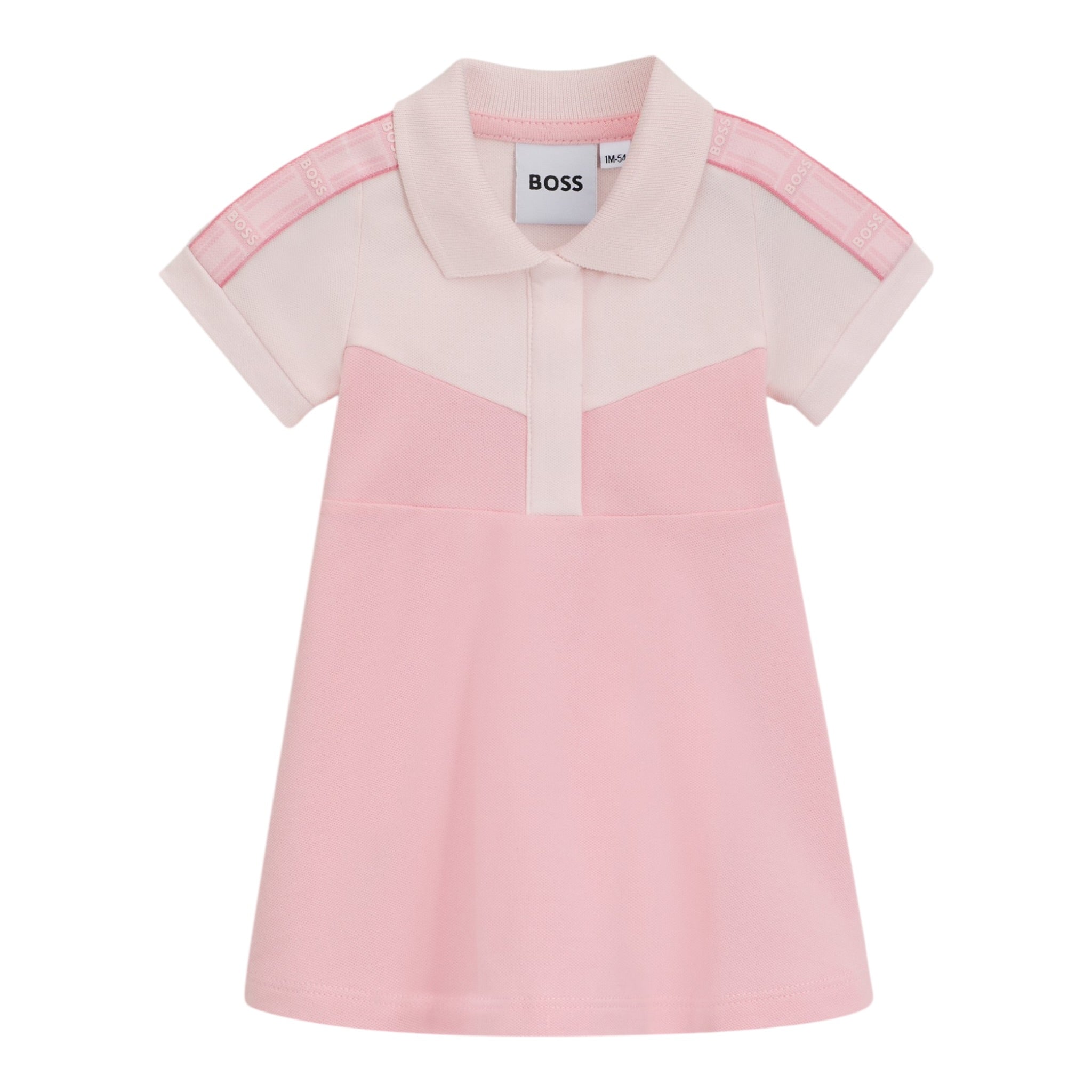 Boss Abito Mezza Manica Tinta Unita per Neonata J521866 ROSA BOSS 