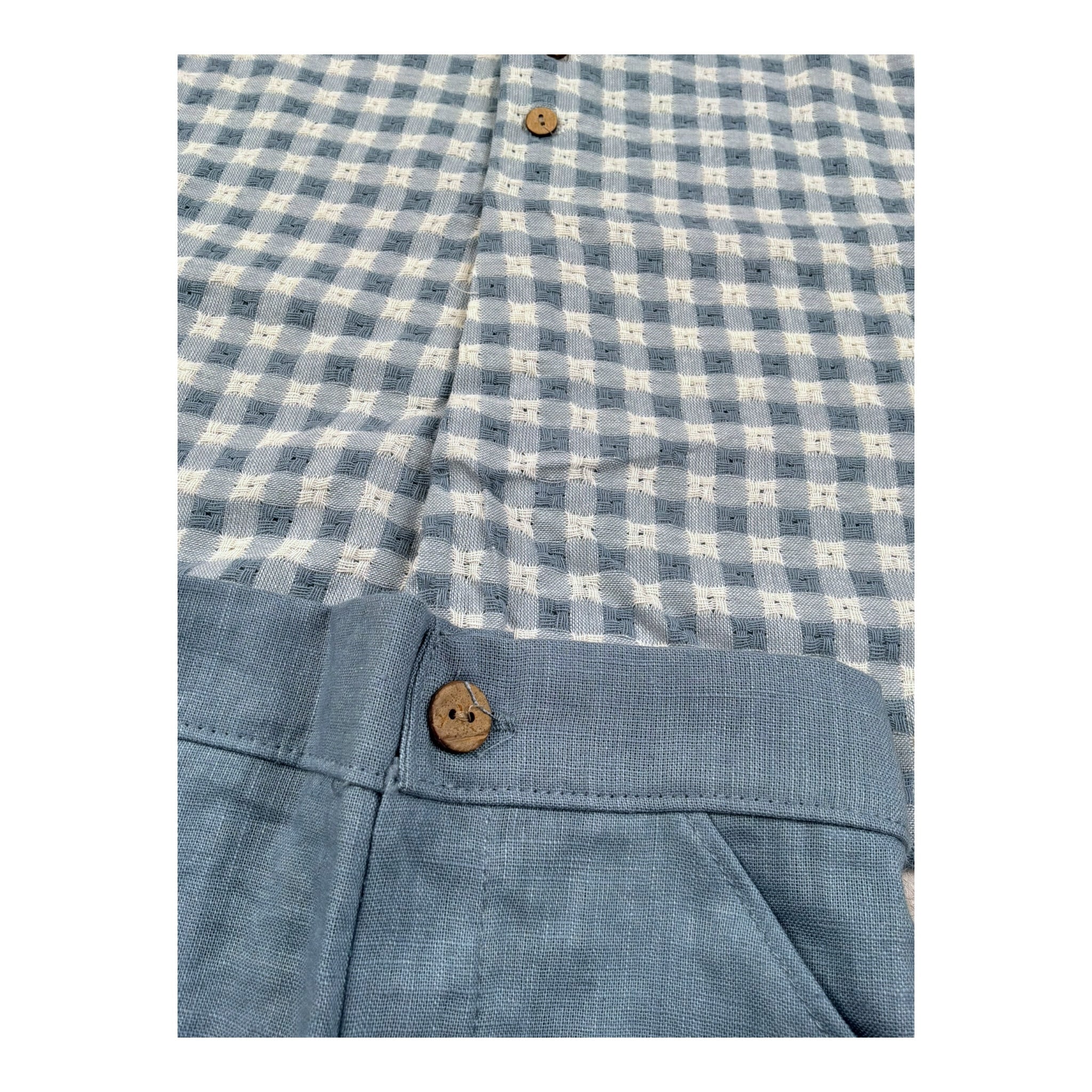 Calamaro Completo 2 Pezzi Camicie-Bermuda Bicolore per Neonato 11128B BLU CALAMARO 
