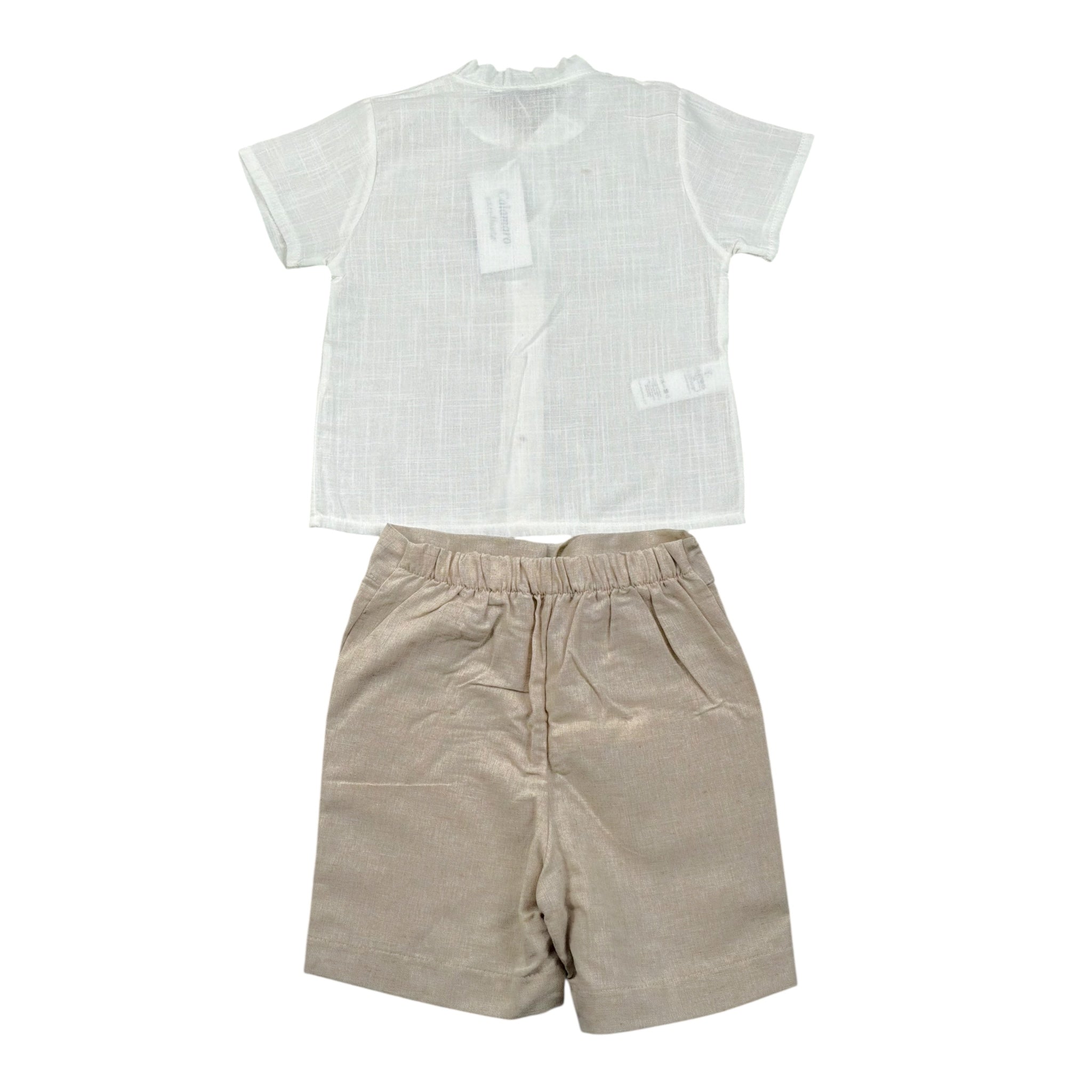 Calamaro Completo 2 Pezzi Camicia-Bermuda Bicolore per Bambino 11149 BIANCO/BEIGE CALAMARO 
