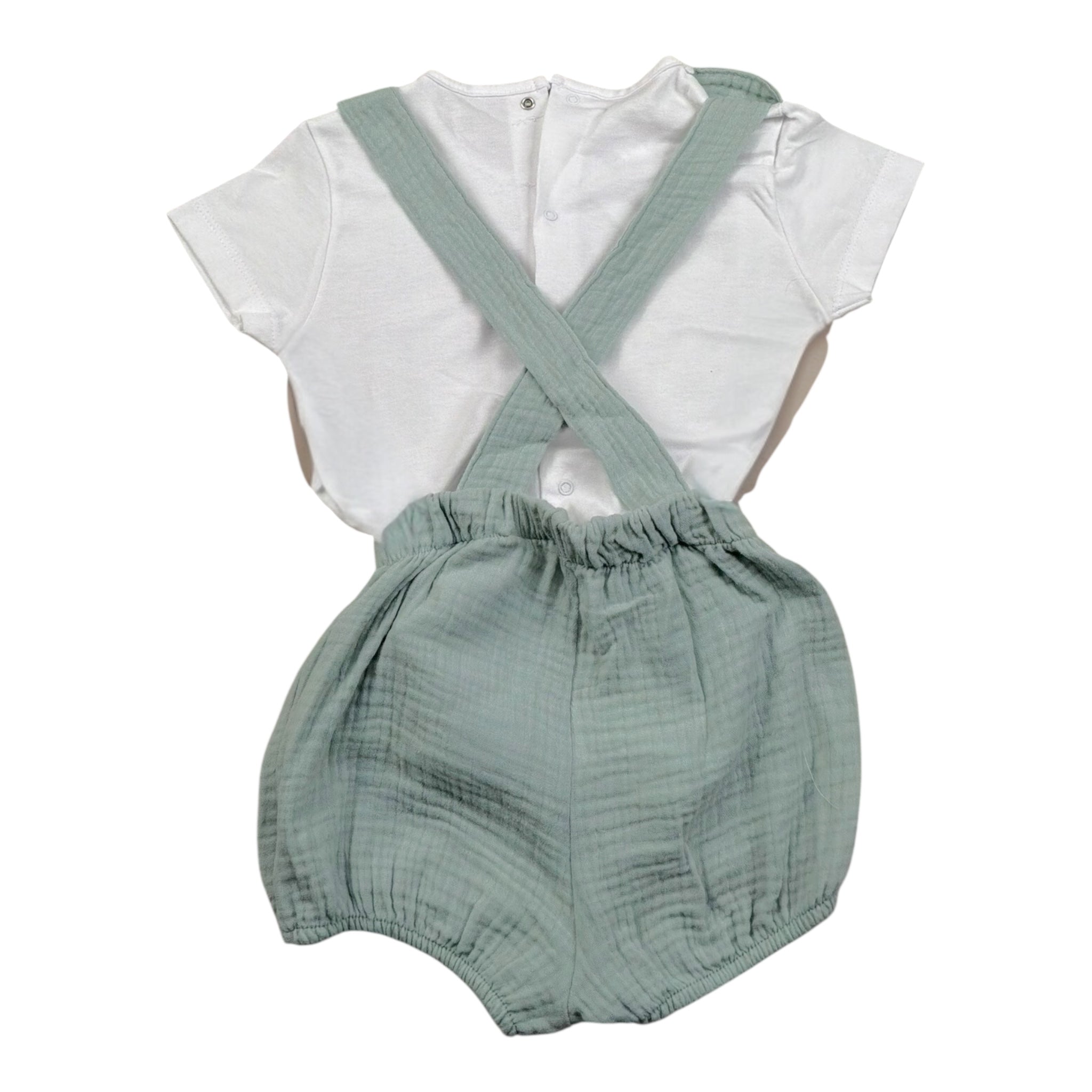 Calamaro Completo 2 Pezzi T-Shirt-Salopette per Bambino 17942J BIANCO/VERDE CALAMARO 