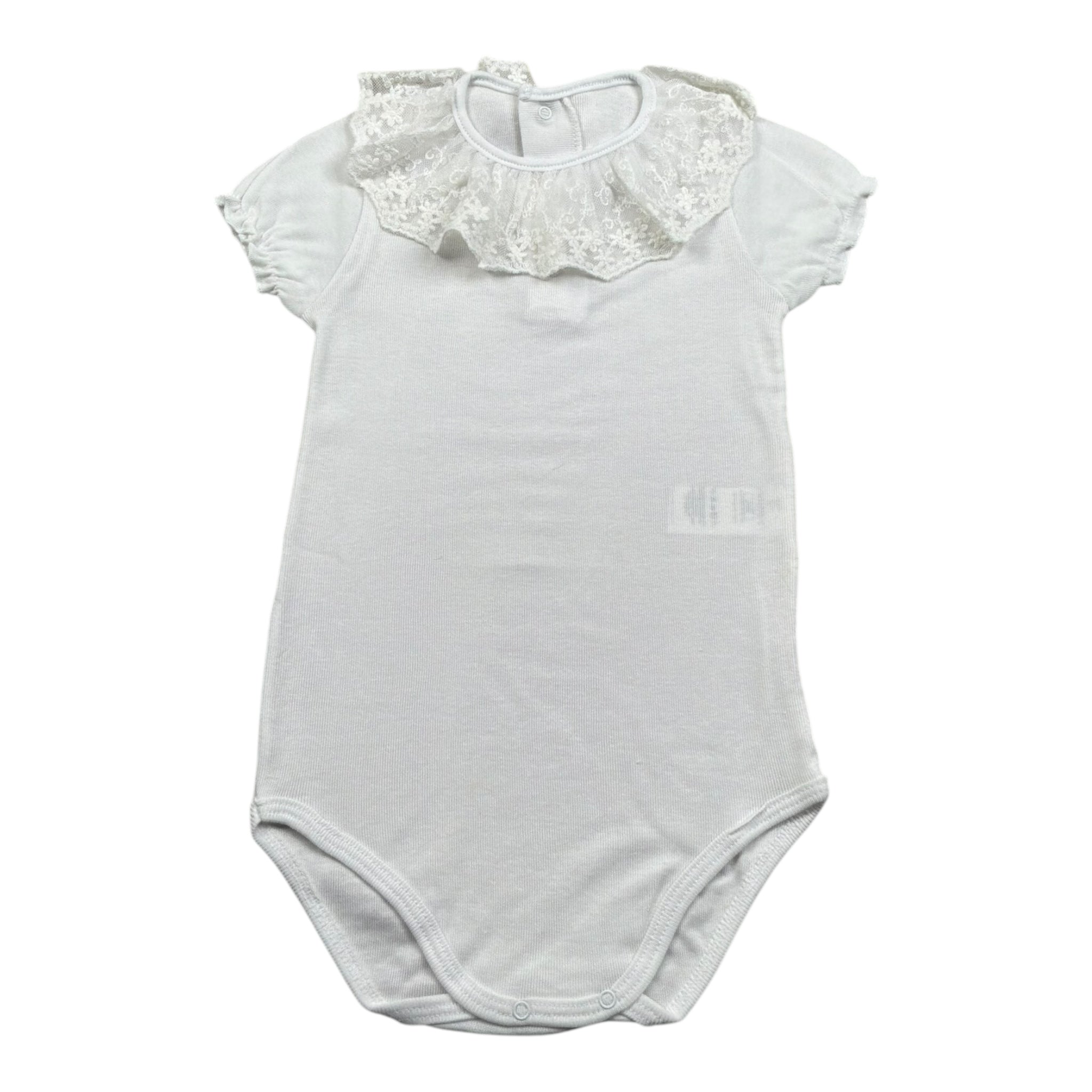 Calamaro Body Mezza Manica Tinta Unita con Colletto per Bambina 19109J BIANCO CALAMARO 