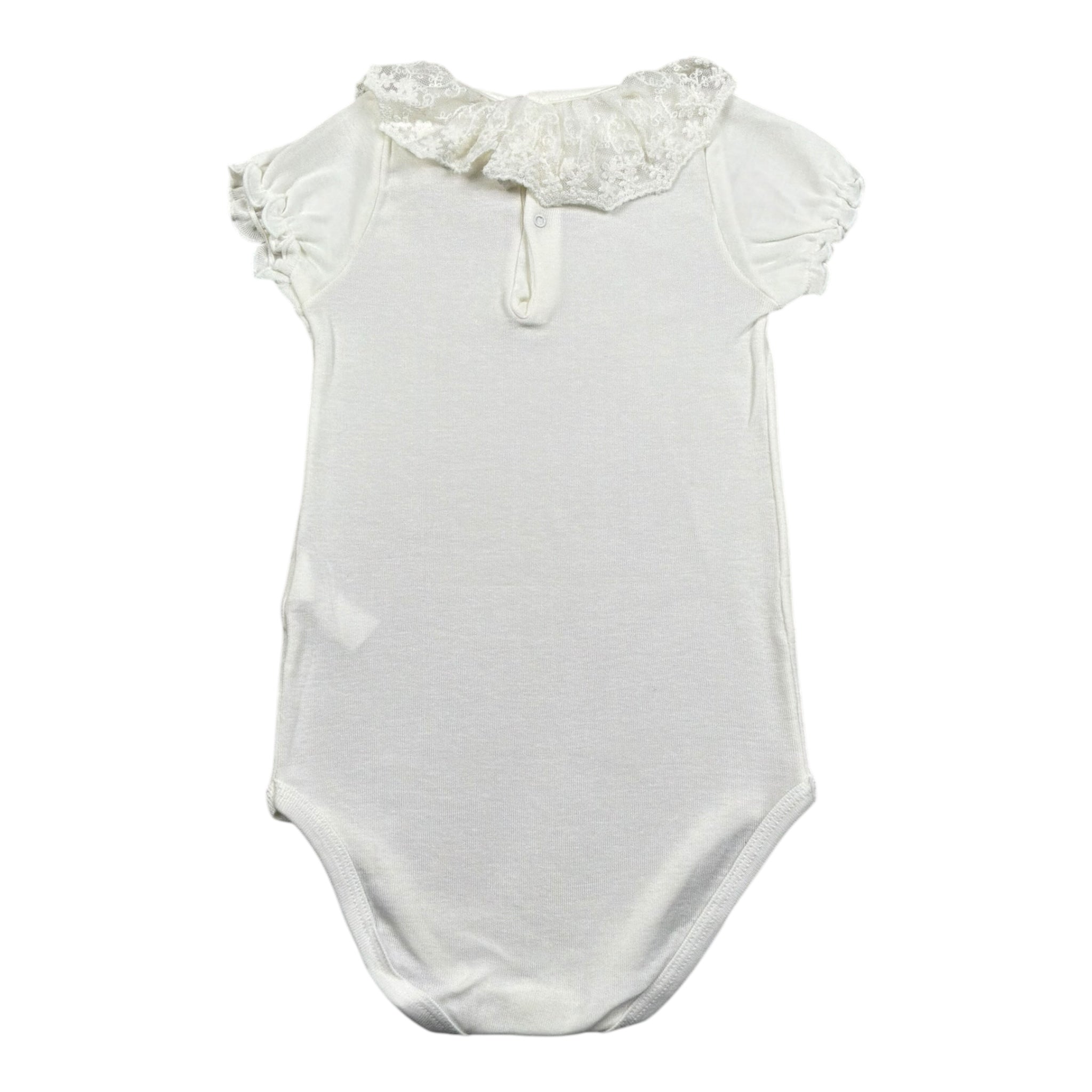 Calamaro Body Mezza Manica Tinta Unita con Colletto per Neonata 19109 PANNA CALAMARO 