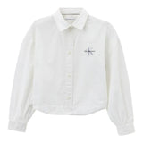 Calvin Klein Camicia Manica Lunga tinta unita con Logo Bianco per Bambina IG0IG02119 BIANCO CALVIN KLEIN 