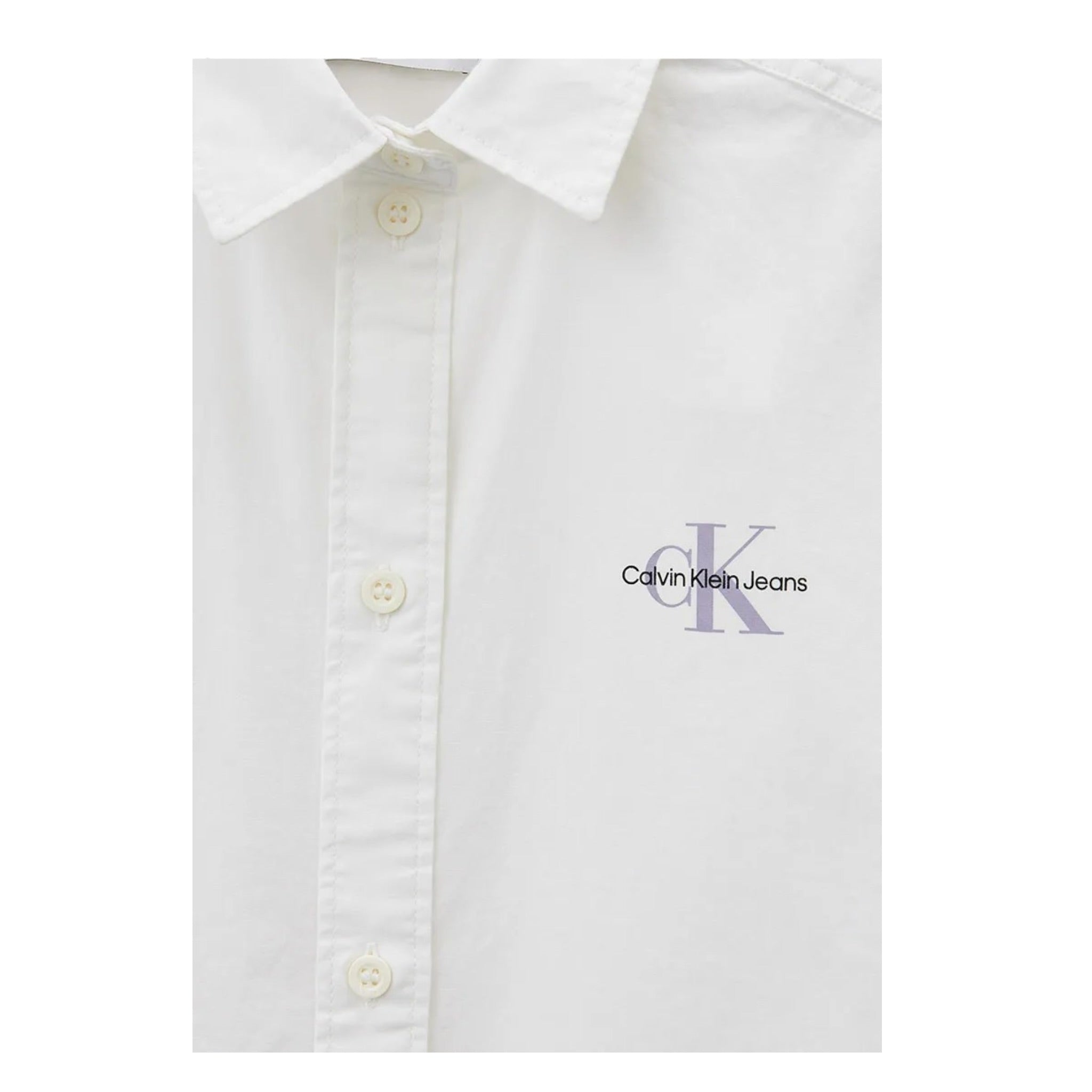 Calvin Klein Camicia Manica Lunga tinta unita con Logo Bianco per Bambina IG0IG02119 BIANCO CALVIN KLEIN 