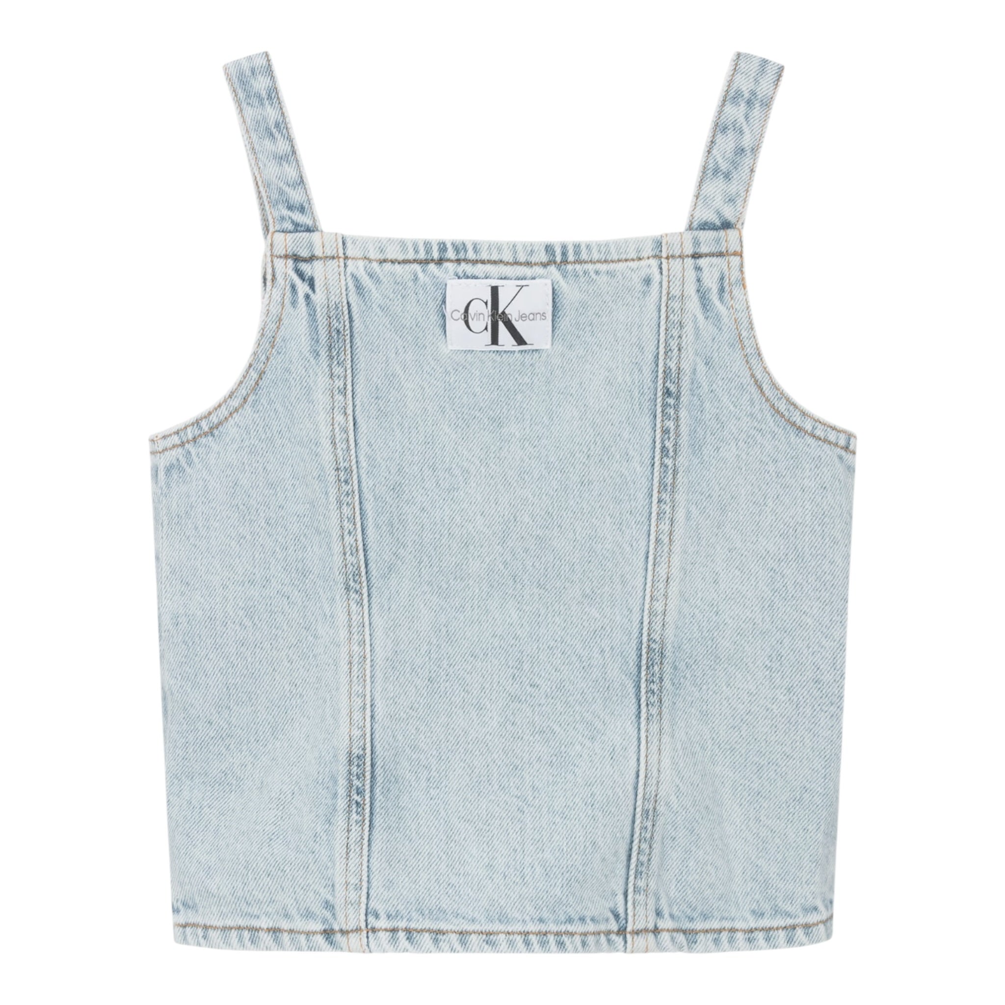 Calvin Klein Top In Denim tinta unita Azzurro per Bambina IG0IG02389 AZZURRO CALVIN KLEIN 