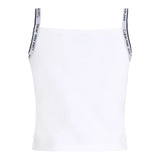 Calvin Klein Canotta Tinta Unita con Logo per Bambina IG0IG02436 BIANCO CALVIN KLEIN 