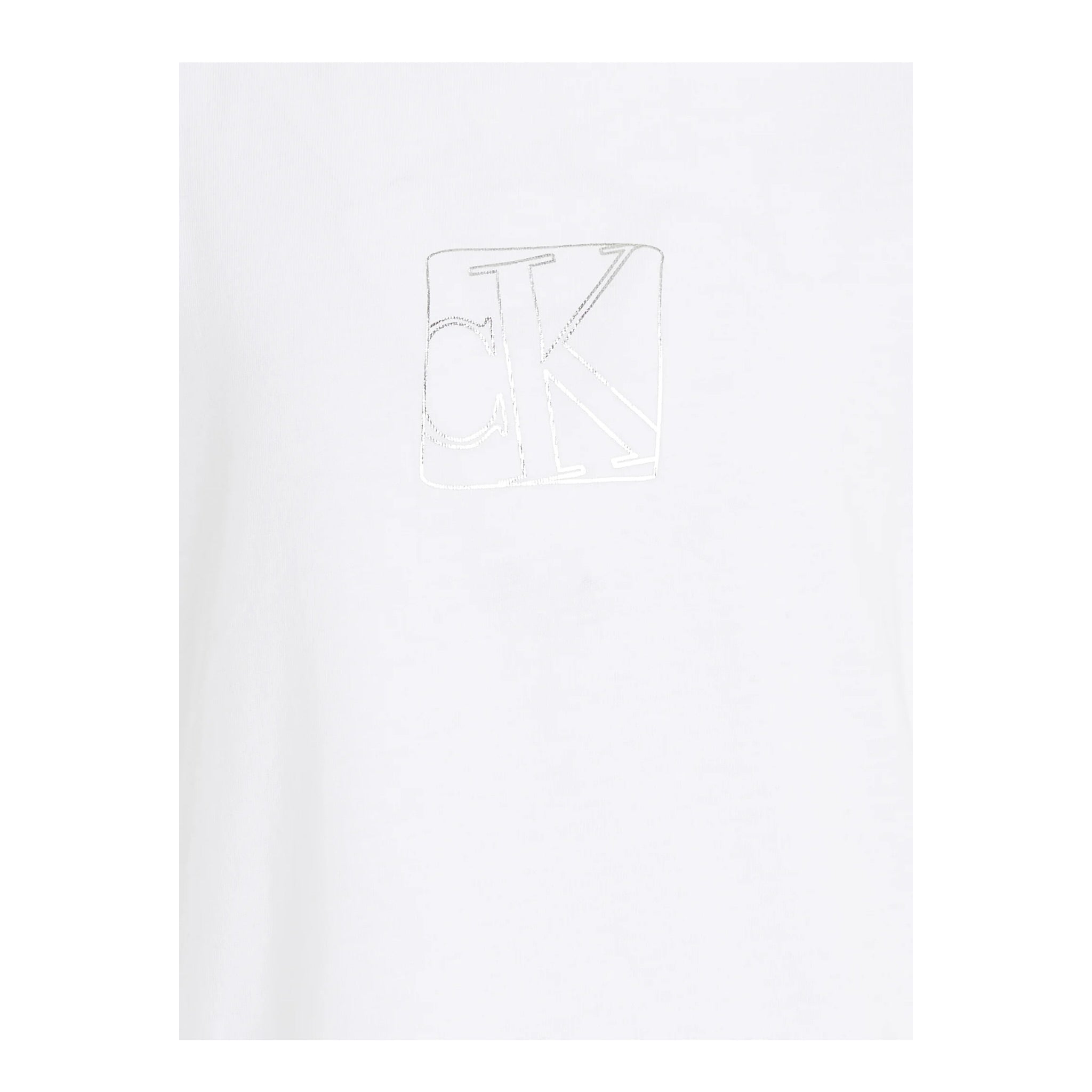 Calvin Klein T-Shirt Girocollo Tinta Unita con Logo per Bambina IG0IG02530 BIANCO CALVIN KLEIN 