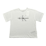 Calvin Klein T-Shirt Girocollo tinta unita con Logo Bianco per Bambina IG0IG02801XX BIANCO CALVIN KLEIN 