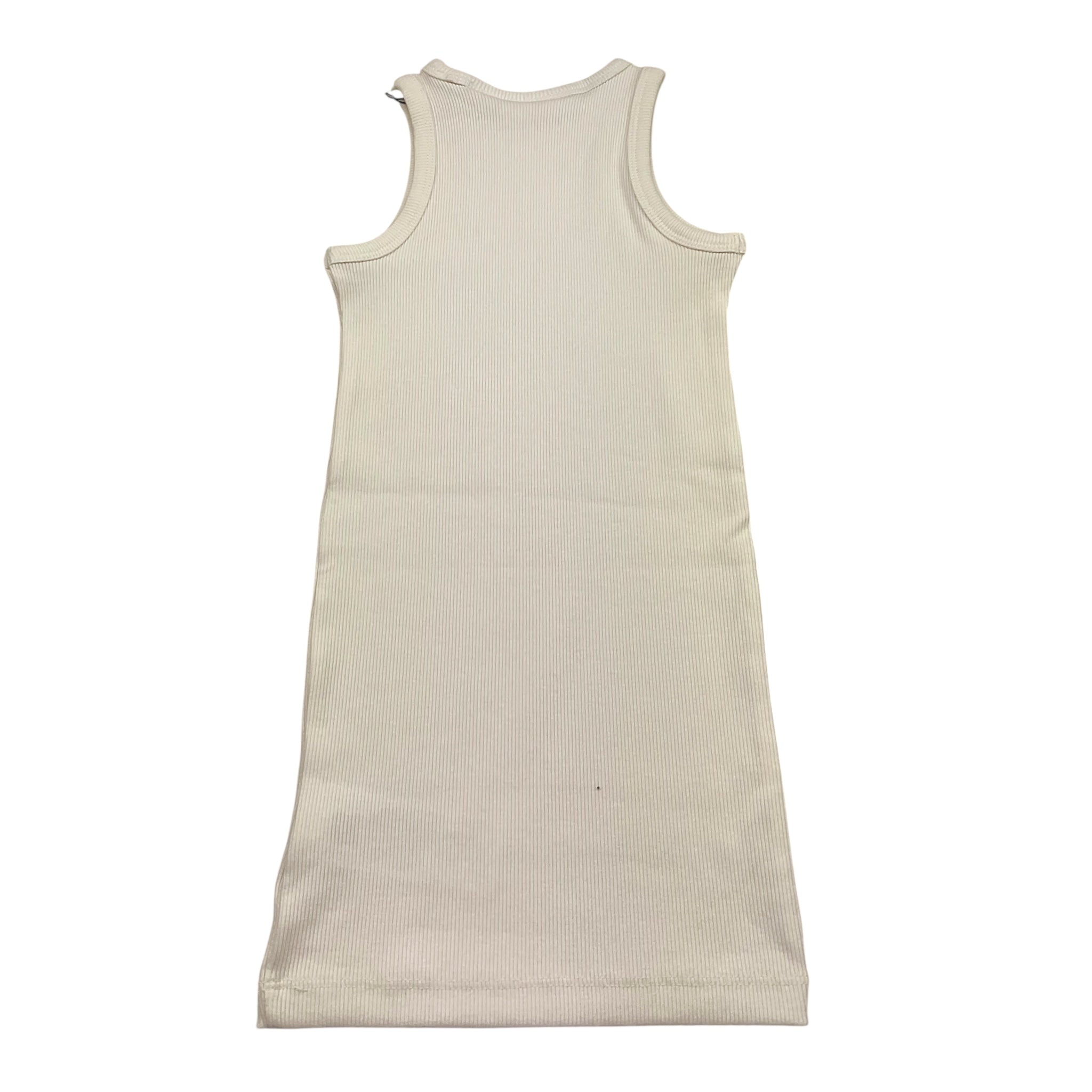 Calvin Klein Abito Tinta Unita Giromanica con Logo per Bambina IG0IG02906X PANNA CALVIN KLEIN 