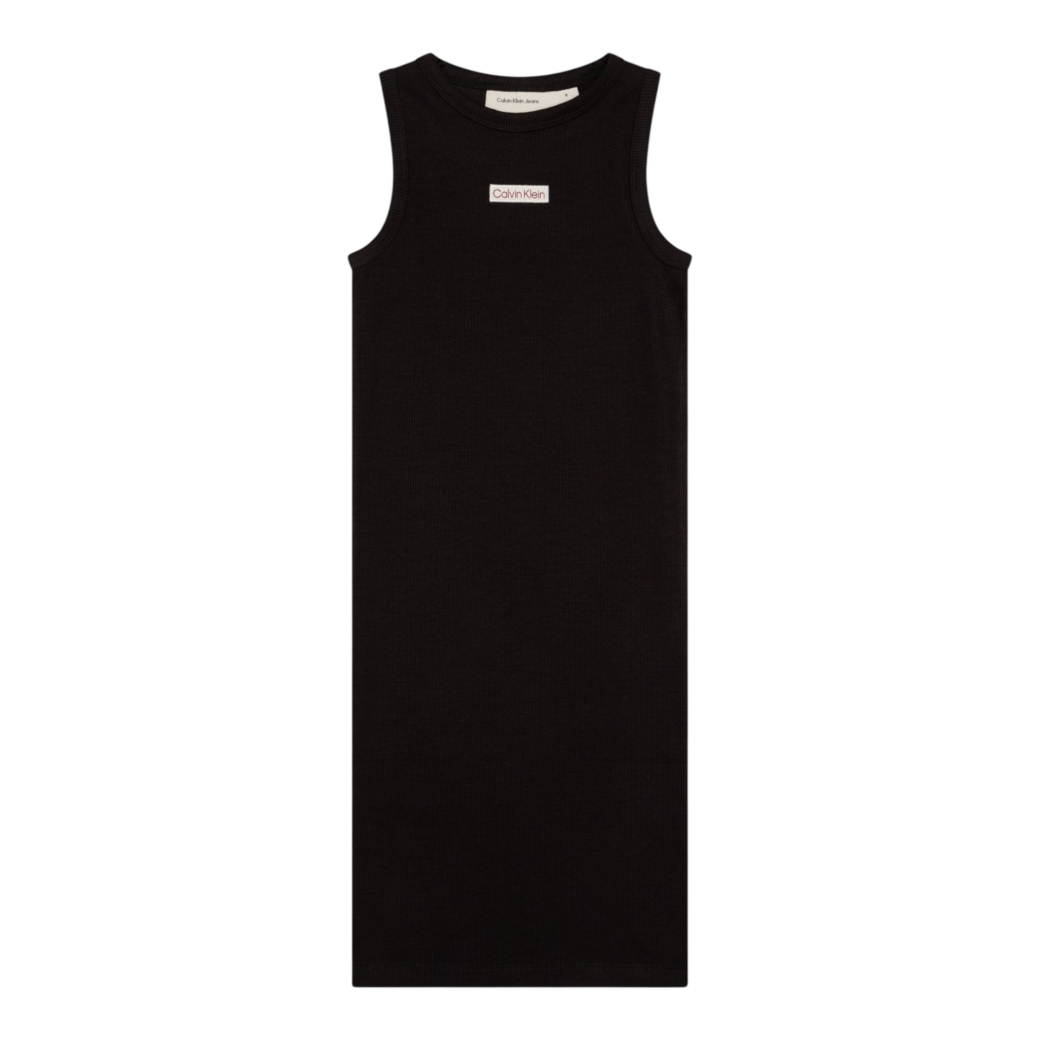 Calvin Klein Abito tinta unita Giromanica con Logo Nero per Bambina IG0IG02906XXX NERO CALVIN KLEIN 