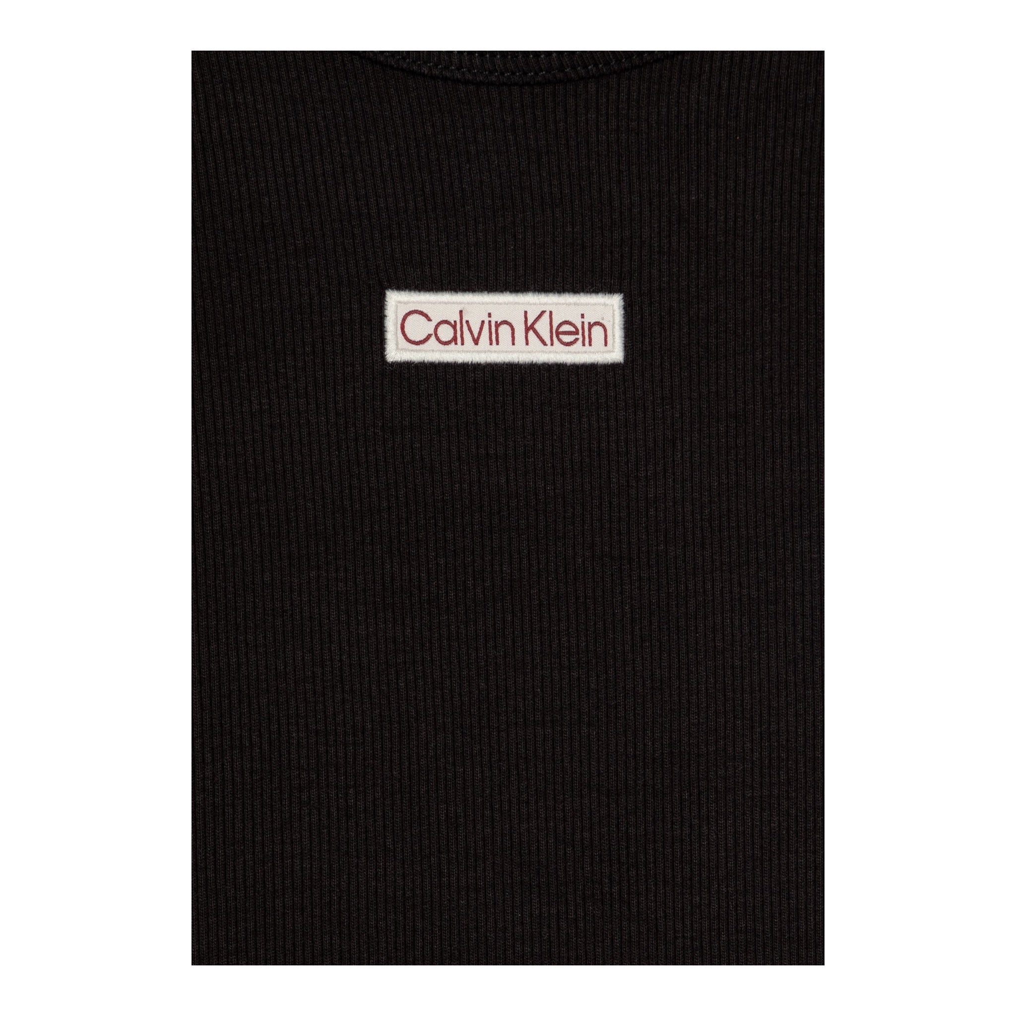 Calvin Klein Abito tinta unita Giromanica con Logo Nero per Bambina IG0IG02906XXX NERO CALVIN KLEIN 