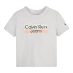 Calvin Klein T-Shirt Tinta Unita Girocollo con Stampa per Bambino IN0IN00068J GRIGIO CALVIN KLEIN 