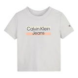 Calvin Klein T-Shirt Tinta Unita Girocollo con Stampa per Bambino IN0IN00068J GRIGIO CALVIN KLEIN 