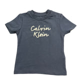 Calvin Klein T-Shirt Girocollo Tinta Unita con Stampa per Neonato IN0IN00292 PETROLIO CALVIN KLEIN 