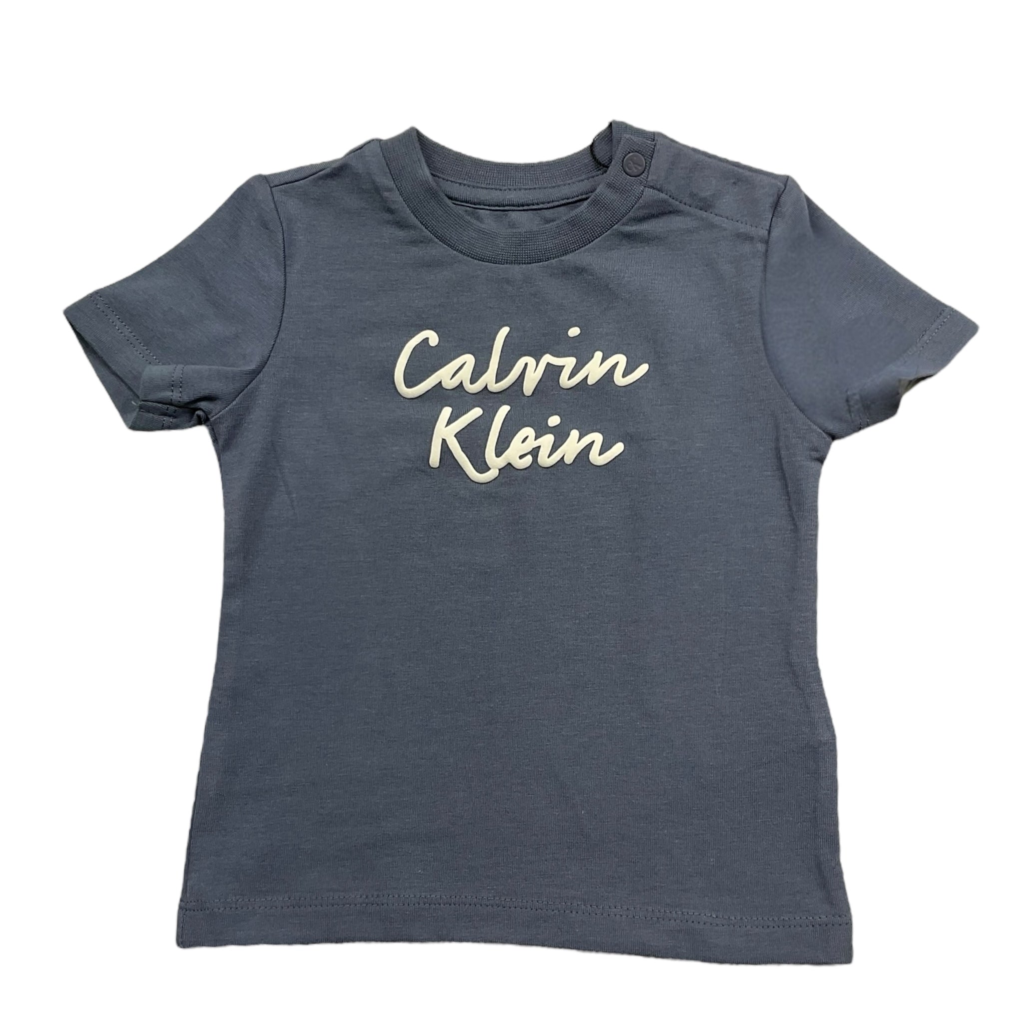Calvin Klein T-Shirt Girocollo Tinta Unita con Stampa per Neonato IN0IN00292 PETROLIO CALVIN KLEIN 