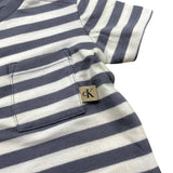 Calvin Klein T-Shirt Girocollo Tinta Unita con Fantasia A Righe per Neonato IN0IN02950 BIANCO CALVIN KLEIN 