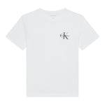 Calvin Klein T-Shirt Girocollo Tinta Unita con Stampa per Bambino IU0IU00624 BIANCO CALVIN KLEIN 