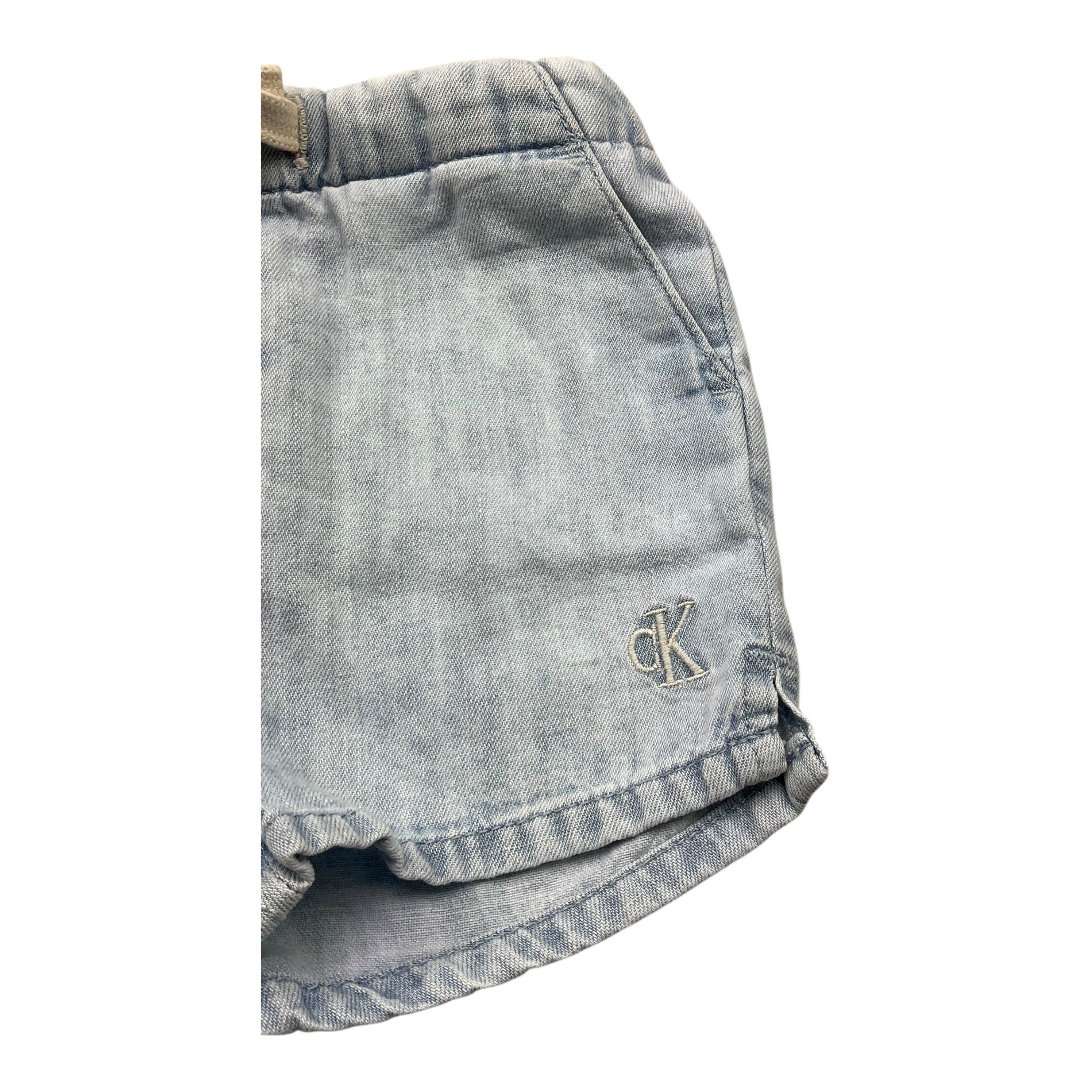 Calvin Klein Bermuda In Denim Tinta Unita con Elastico In Vita per Neonato N00303 AZZURRO CALVIN KLEIN 