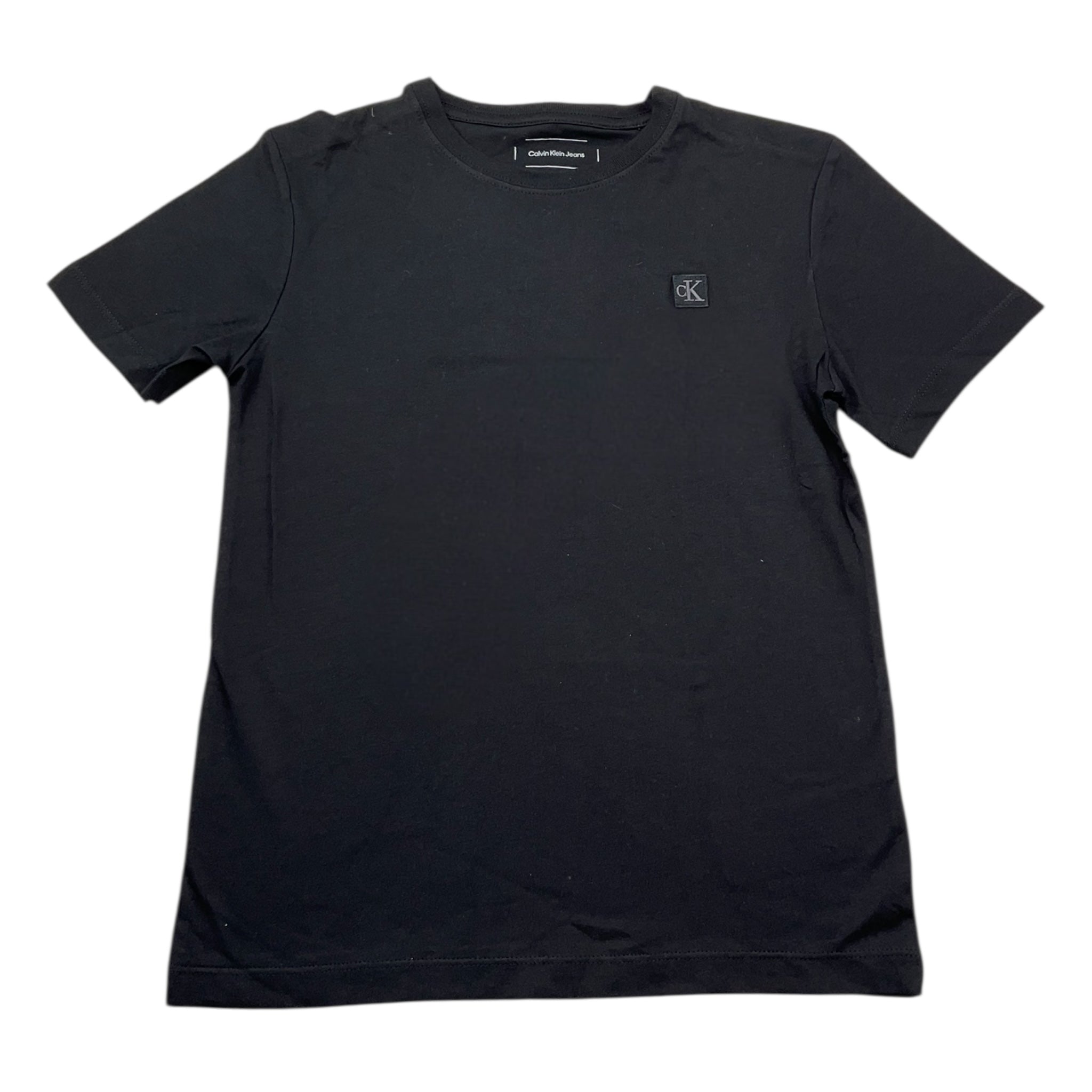 Calvin Klein T-Shirt Girocollo Tinta Unita con Logo per Bambino U00543J NERO CALVIN KLEIN 
