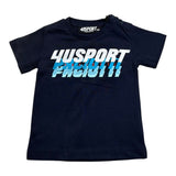 Cesare Paciotti T-Shirt Gitocollo Tinta Unita con Stampa per Neonato TSP0104N BLU CESARE PACIOTTI 