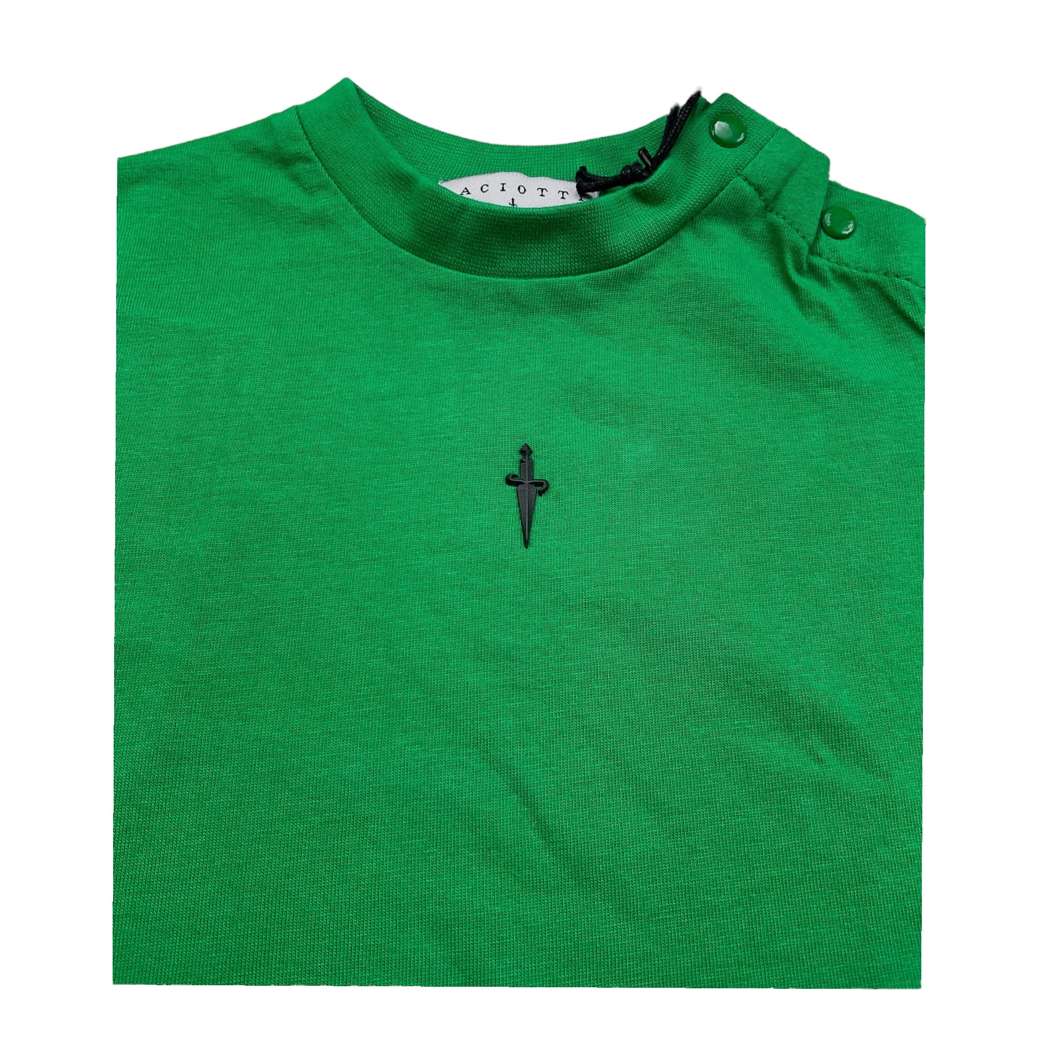 Cesare Paciotti T-Shirt Girocollo Tinta Unita con Stampa per Neonato TSP5105BX VERDE CESARE PACIOTTI 
