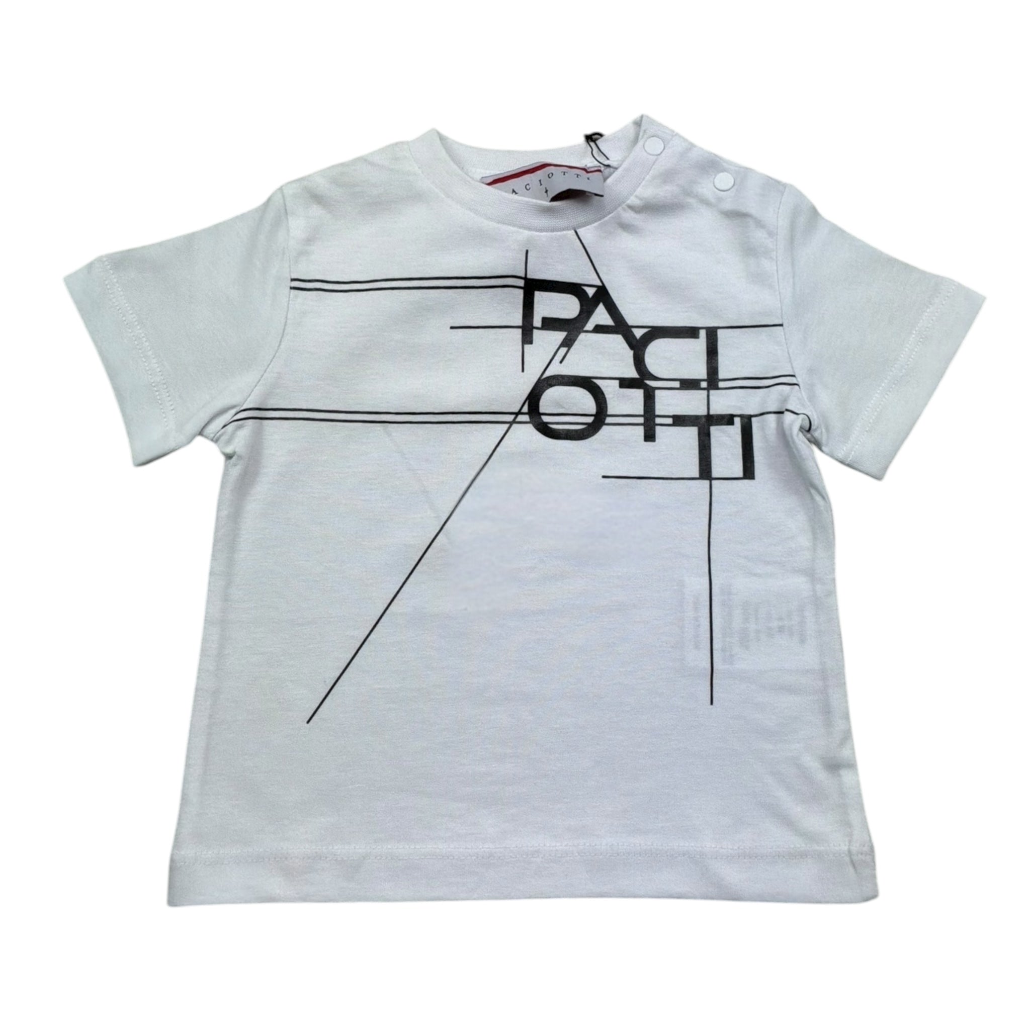 Cesare Paciotti T-Shirt Girocollo Tinta Unita con Stampa per Neonato TSP5165BXX BIANCO CESARE PACIOTTI 