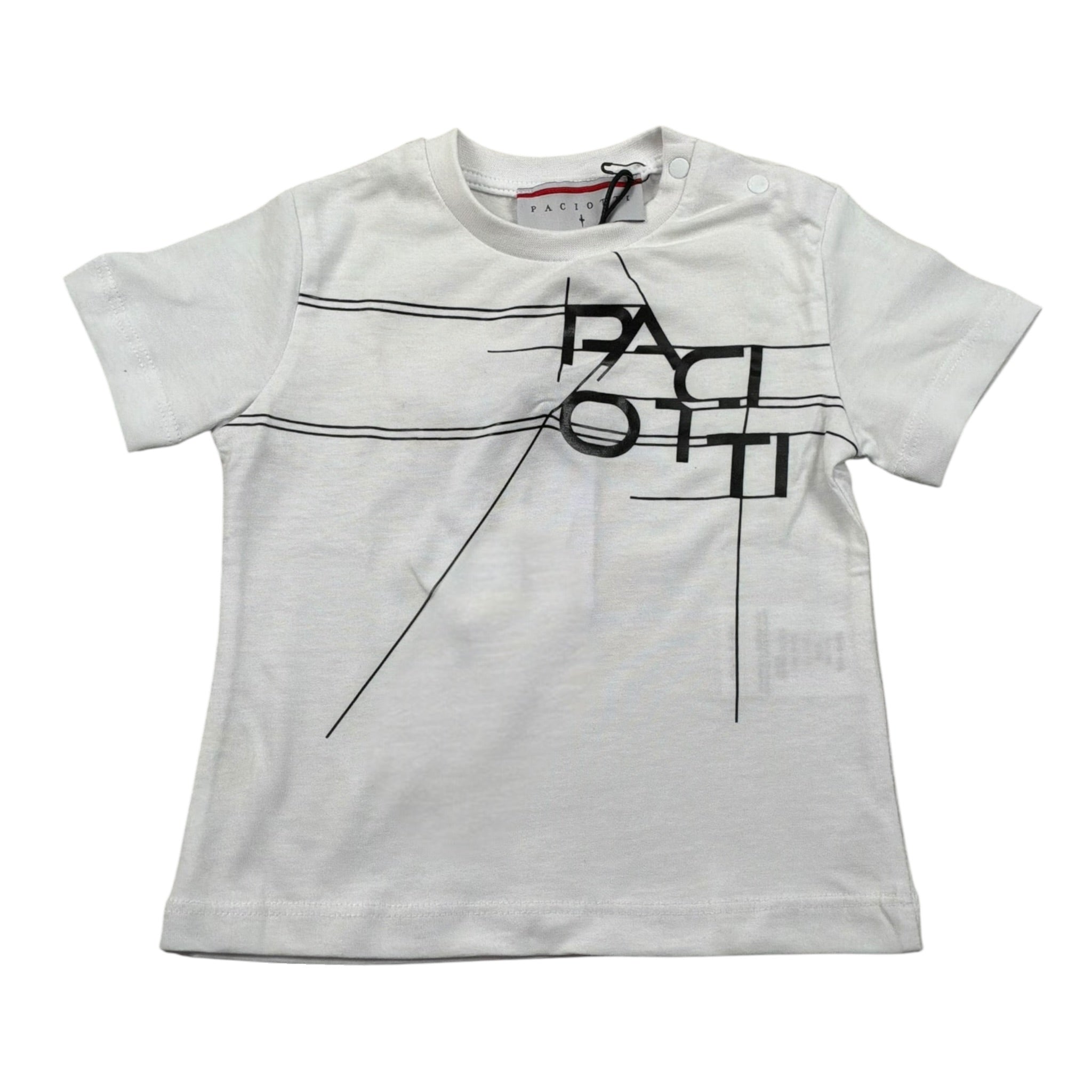 Cesare Paciotti T-Shirt Girocollo tinta unita con Stampa Bianco per Bambino TSP5165BXXX BIANCO CESARE PACIOTTI 