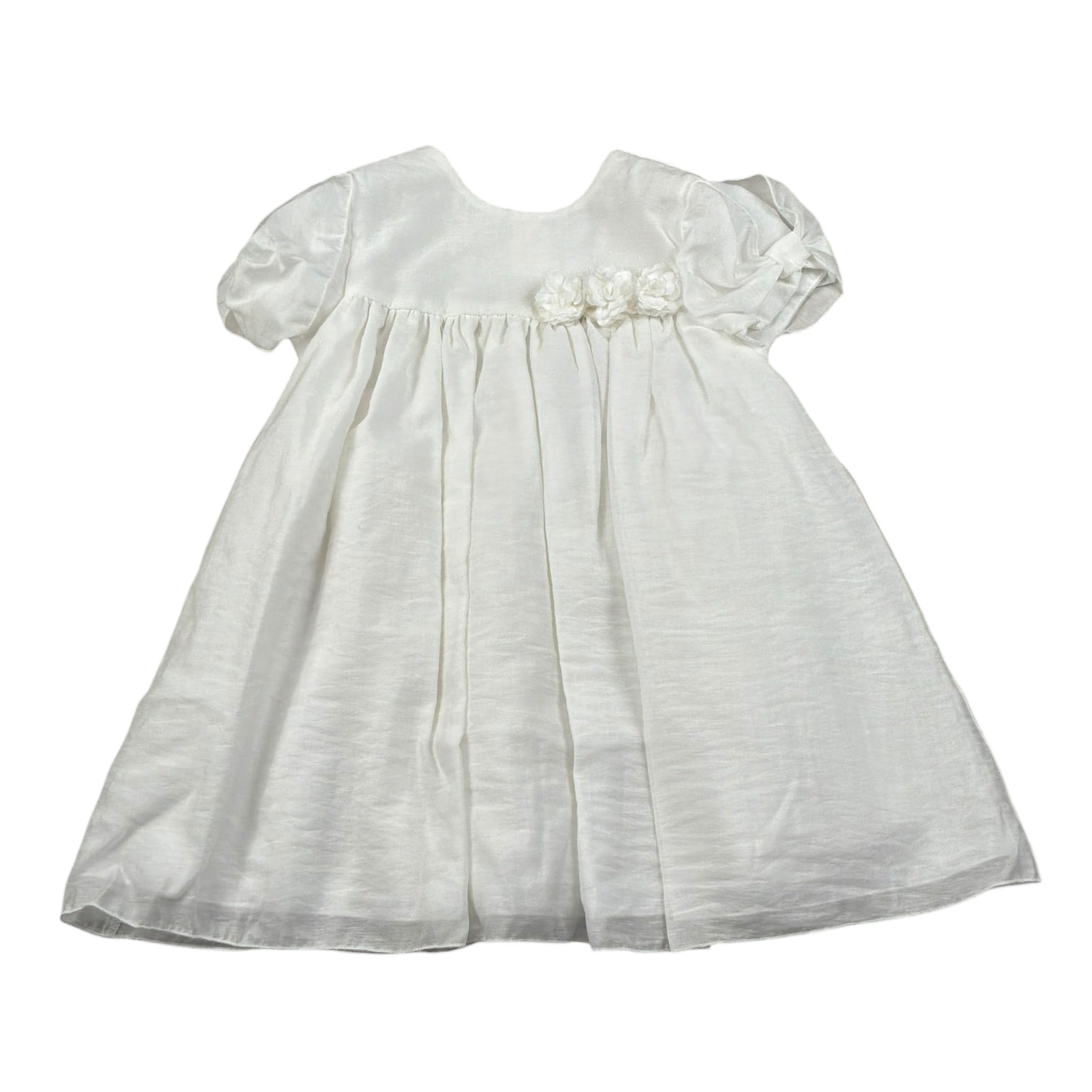 Chicchi Volanti Abito Mezza Manica tinta unita Bianco per Bambina CTW04 BIANCO CHICCHI VOLANTI 