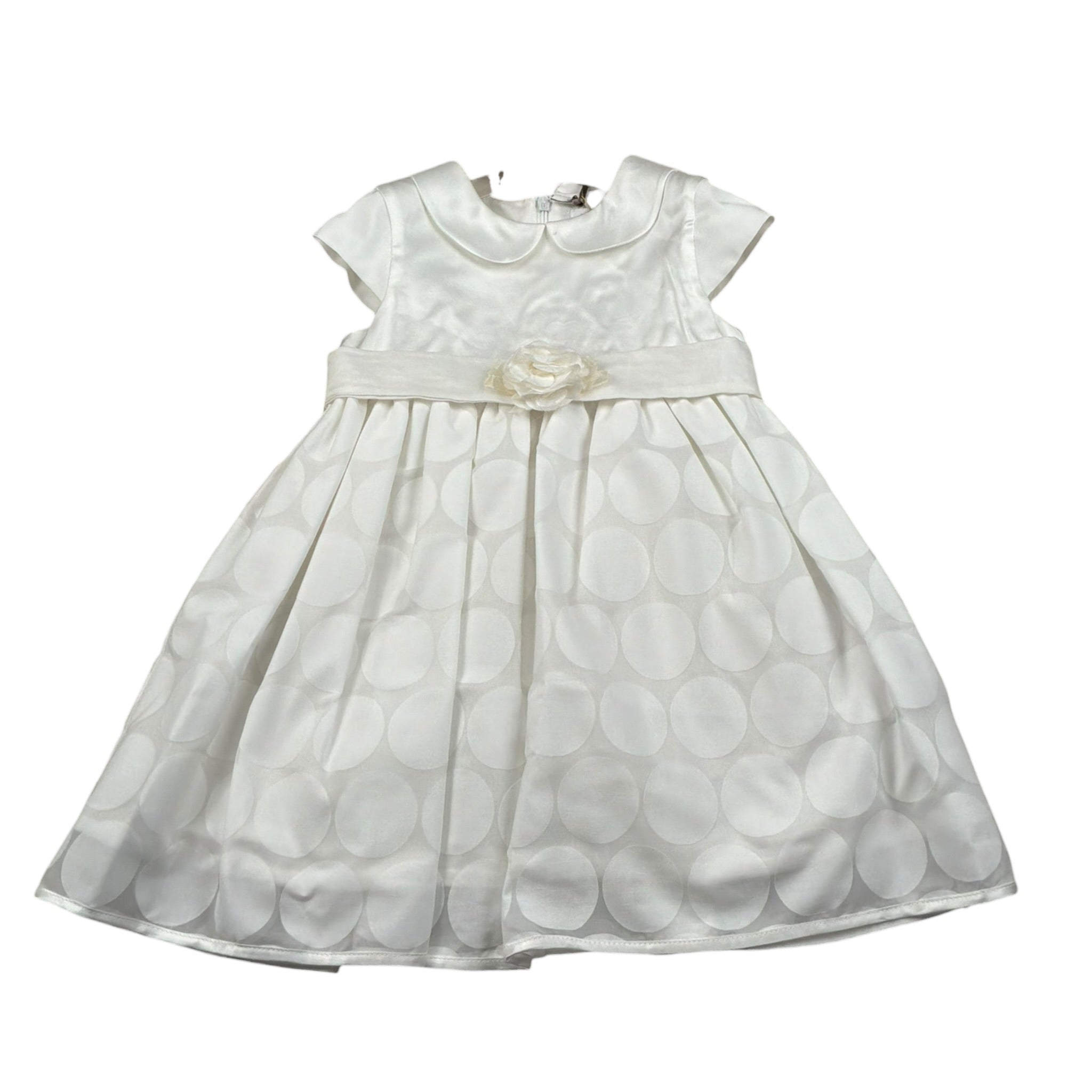 Chicchi Volanti Abito Mezza Manica tinta unita Bianco per Bambina CTW06 BIANCO CHICCHI VOLANTI 