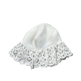 Cnd Cappello Tinta Unita con Ricami per Neonata 50120010 BIANCO CND 