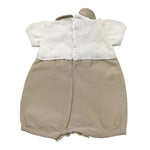 Colibri Pagliaccetto Bicolore Mezza Manica con Fiocco per Neonata 5TPAGL BIANCO/BEIGE COLIBRI 