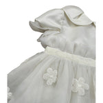 Colori Chiari Abito Mezza Manica tinta unita con Tulle Bianco per Neonata ABTCL BIANCO COLORI CHIARI 
