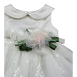 Colori Chiari Abito Giromanica tinta unita con Tulle Bianco per Neonata FN105765 BIANCO COLORI CHIARI 