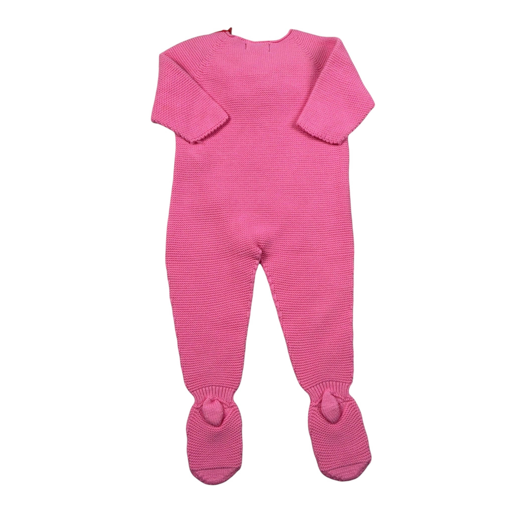 Cnd Tutina Tinta Unita con Fiocco per Neonata 55933010 FUXIA CND 