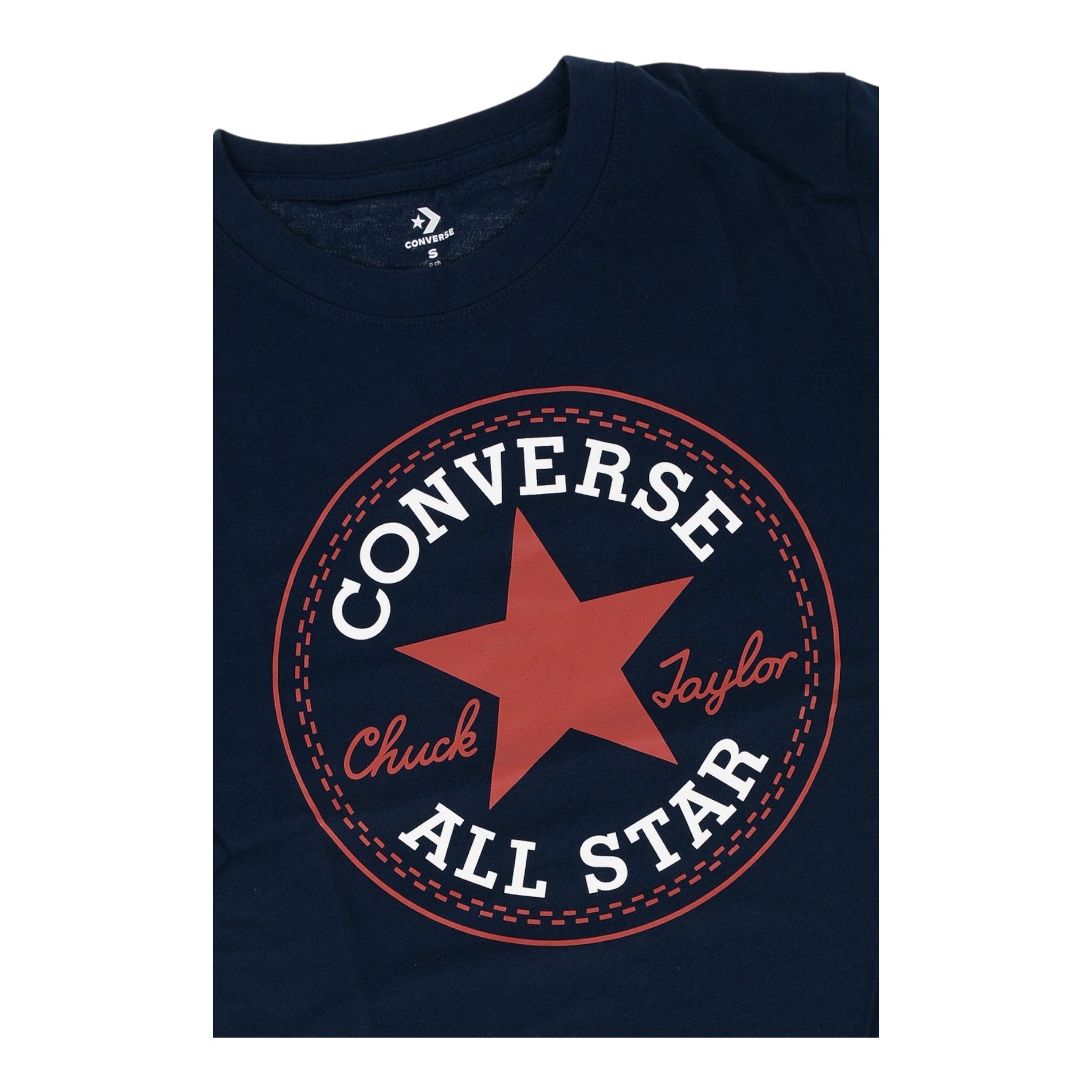 Converse T-Shirt Girocollo Tinta Unita con Logo per Bambino 866500 BLU CONVERSE 