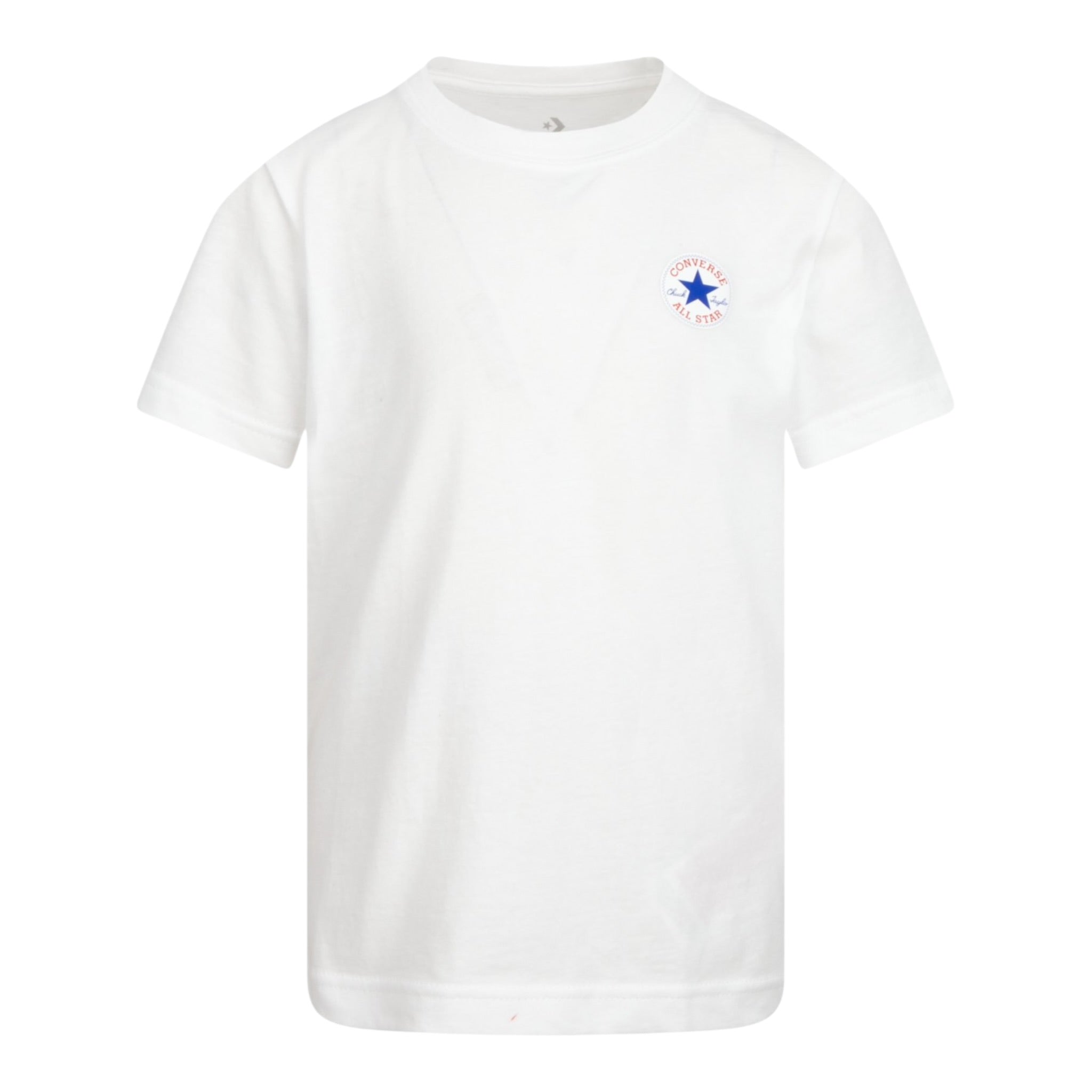 Converse T-Shirt Girocollo tinta unita con Logo Bianco per Bambino 9C9506 BIANCO CONVERSE 