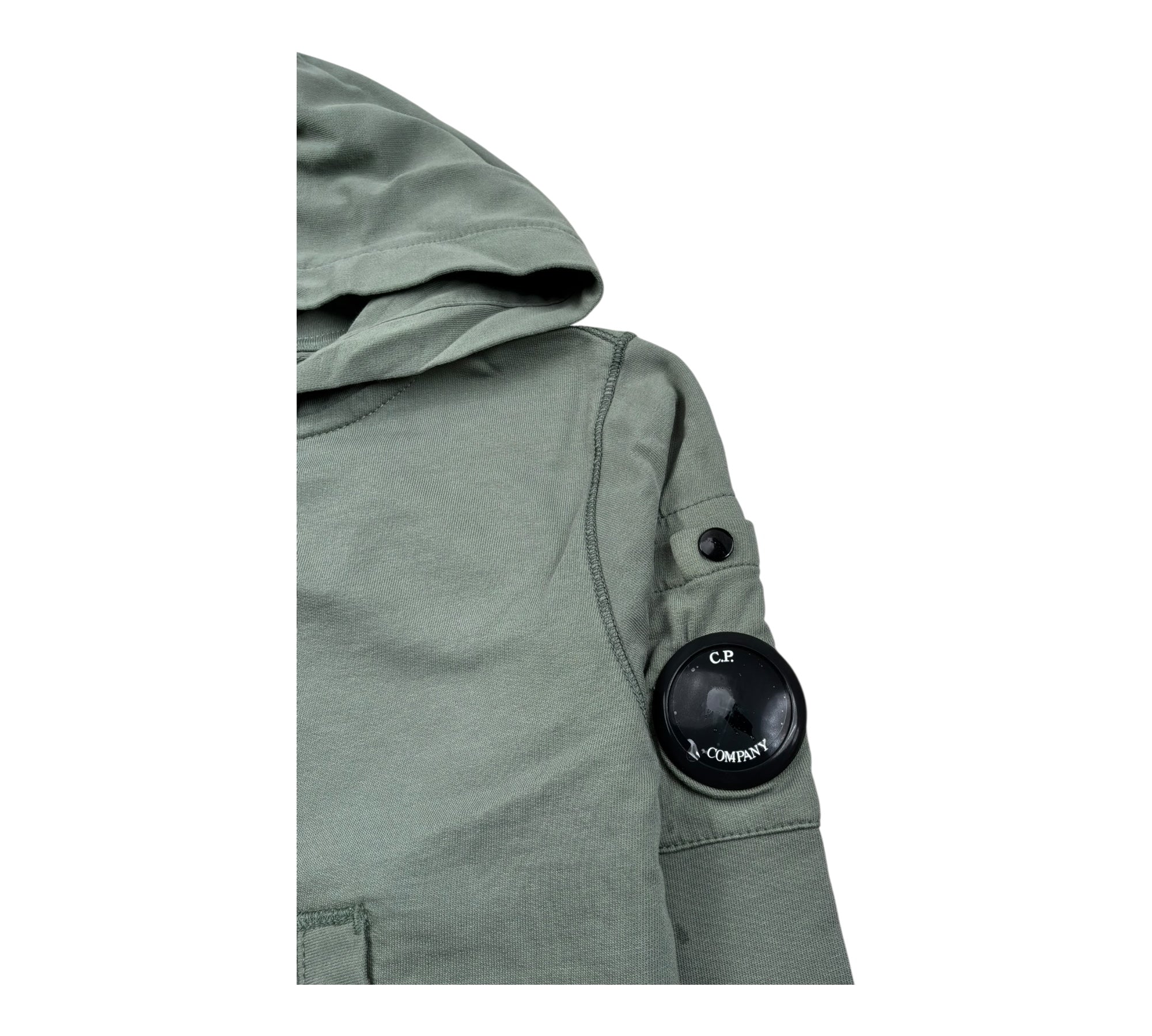 C.P. Company Felpa con Zip E Cappuccio Tinta Unita per Bambino CMF00Q VERDE C.P. COMPANY 
