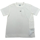 C.P. Company T-Shirt Girocollo Tinta Unita con Logo per Bambino CUM00I BIANCO C.P. COMPANY 