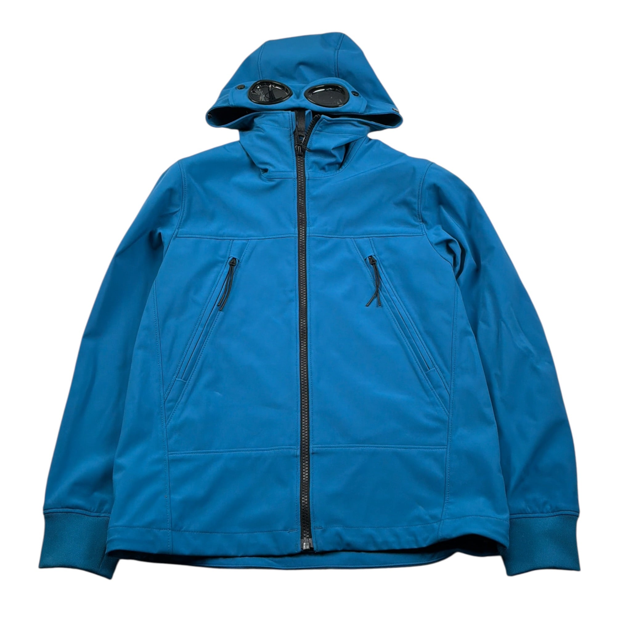 C.P. Company Giubbino tinta unita con Zip E Cappuccio Petrolio per Bambino CUS002 PETROLIO C.P. COMPANY 