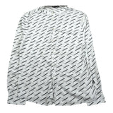 Daniele Alessandrini Camicia Manica Lunga Collo Coreano Tinta Unita con Stampe Logo per Bambino 1235C00155 BIANCO DANIELE ALESSANDRINI 