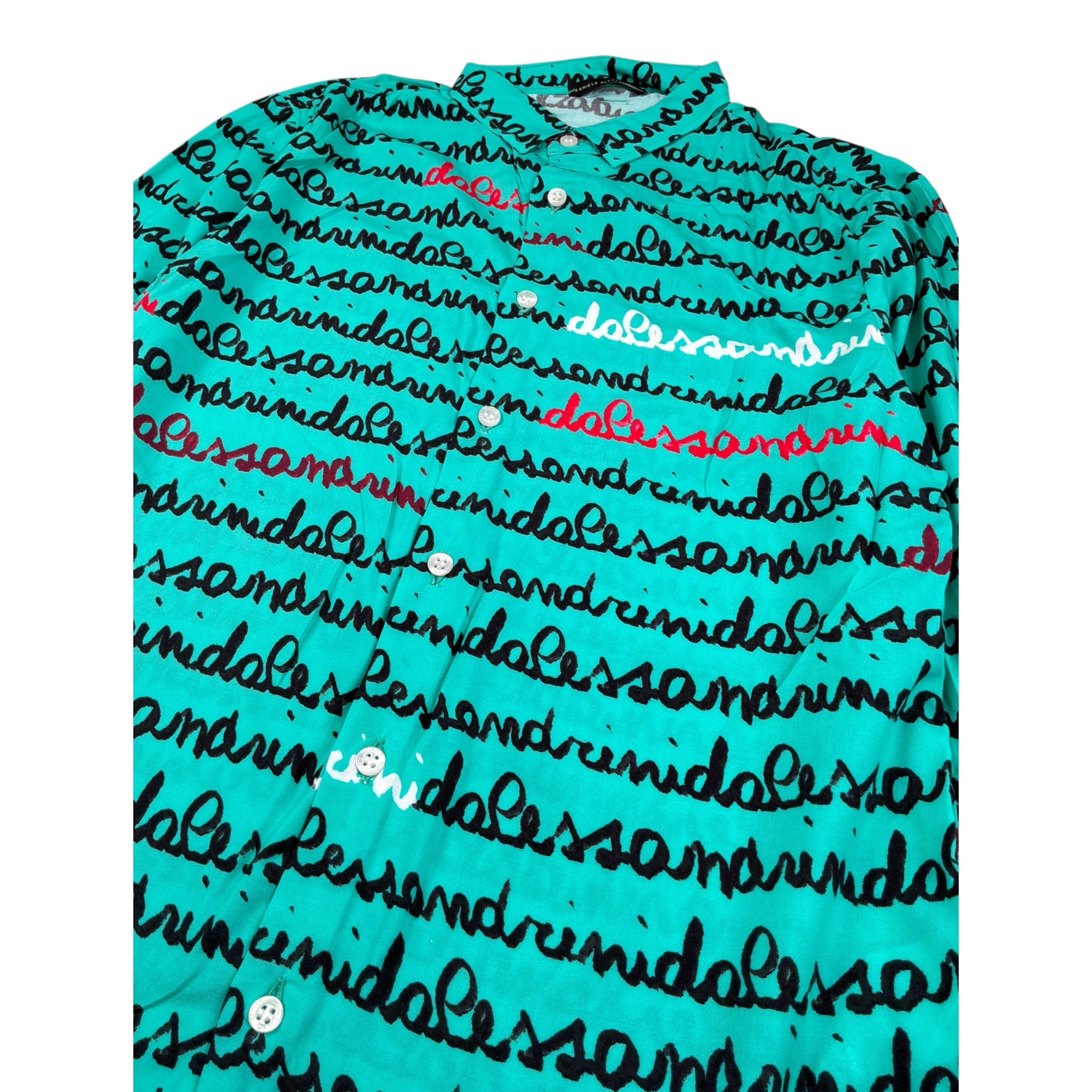 Daniele Alessandrini Camicia Manica Lunga tinta unita con Stampa Verde Acqua per Bambino 1235C00159X VERDE ACQUA DANIELE ALESSANDRINI 