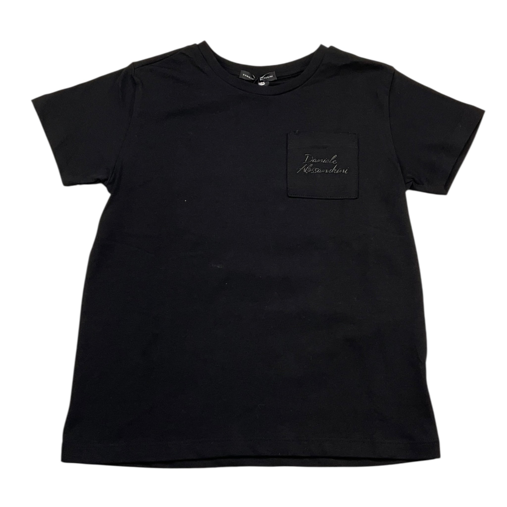 Daniele Alessandrini T-Shirt Girocollo Tinta Unita con Taschino per Bambino 1236M00197 NERO DANIELE ALESSANDRINI 