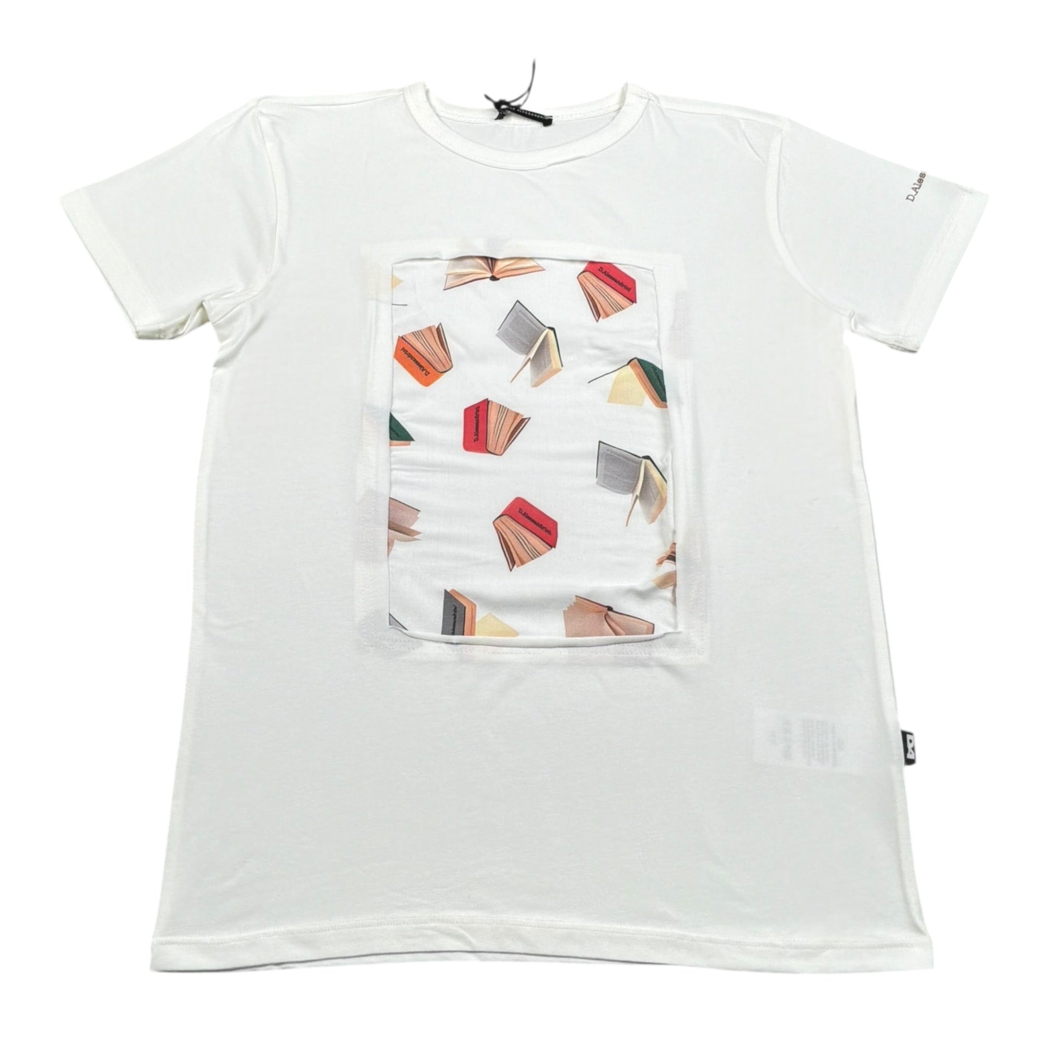 Daniele Alessandrini T-Shirt Tinta Unita con Stampa per Bambino 1236M00314X BIANCO DANIELE ALESSANDRINI 