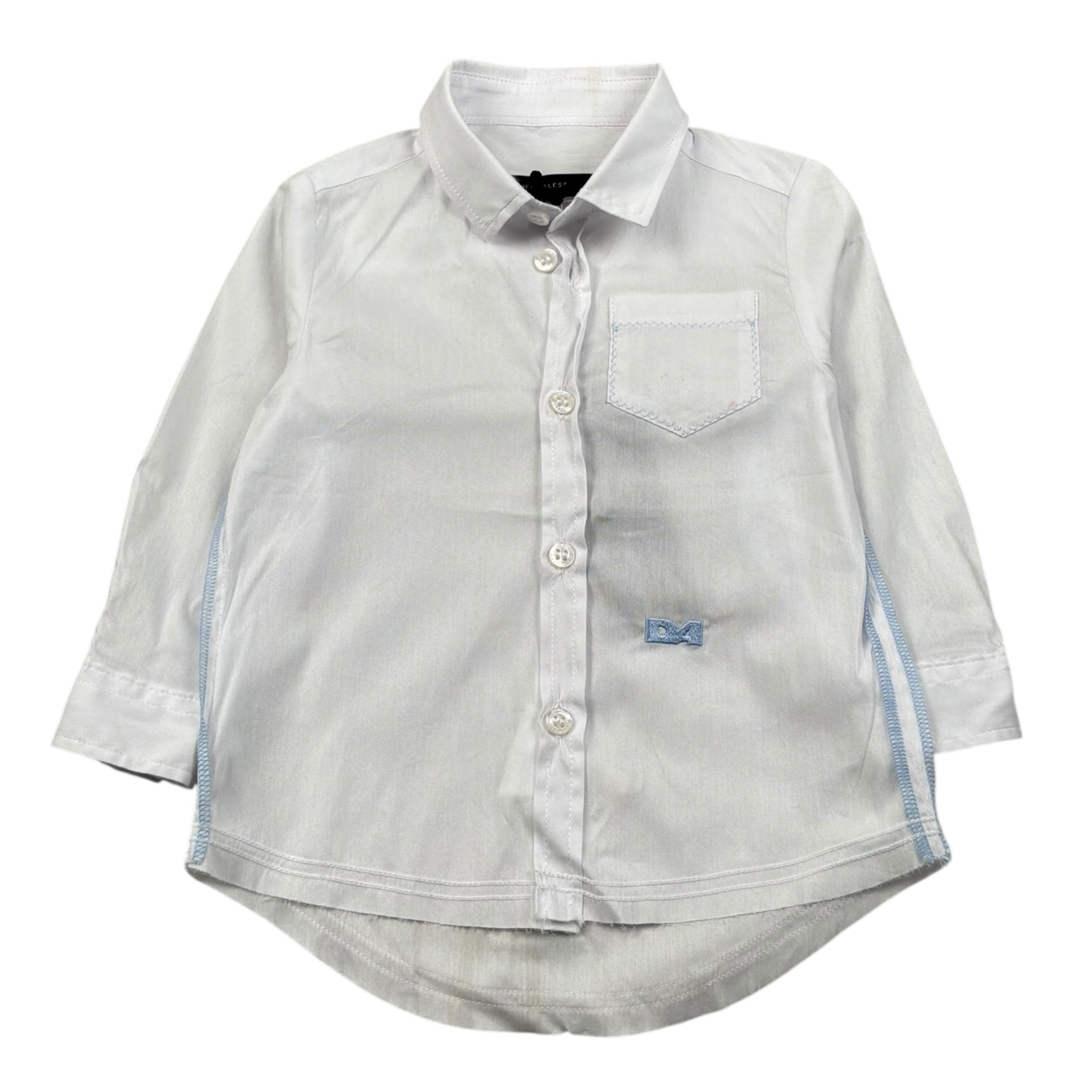 Daniele Alessandrini Camicia Manica Lunga Tinta Unita con Taschino per Bambino 1295C00072 BIANCO DANIELE ALESSANDRINI 