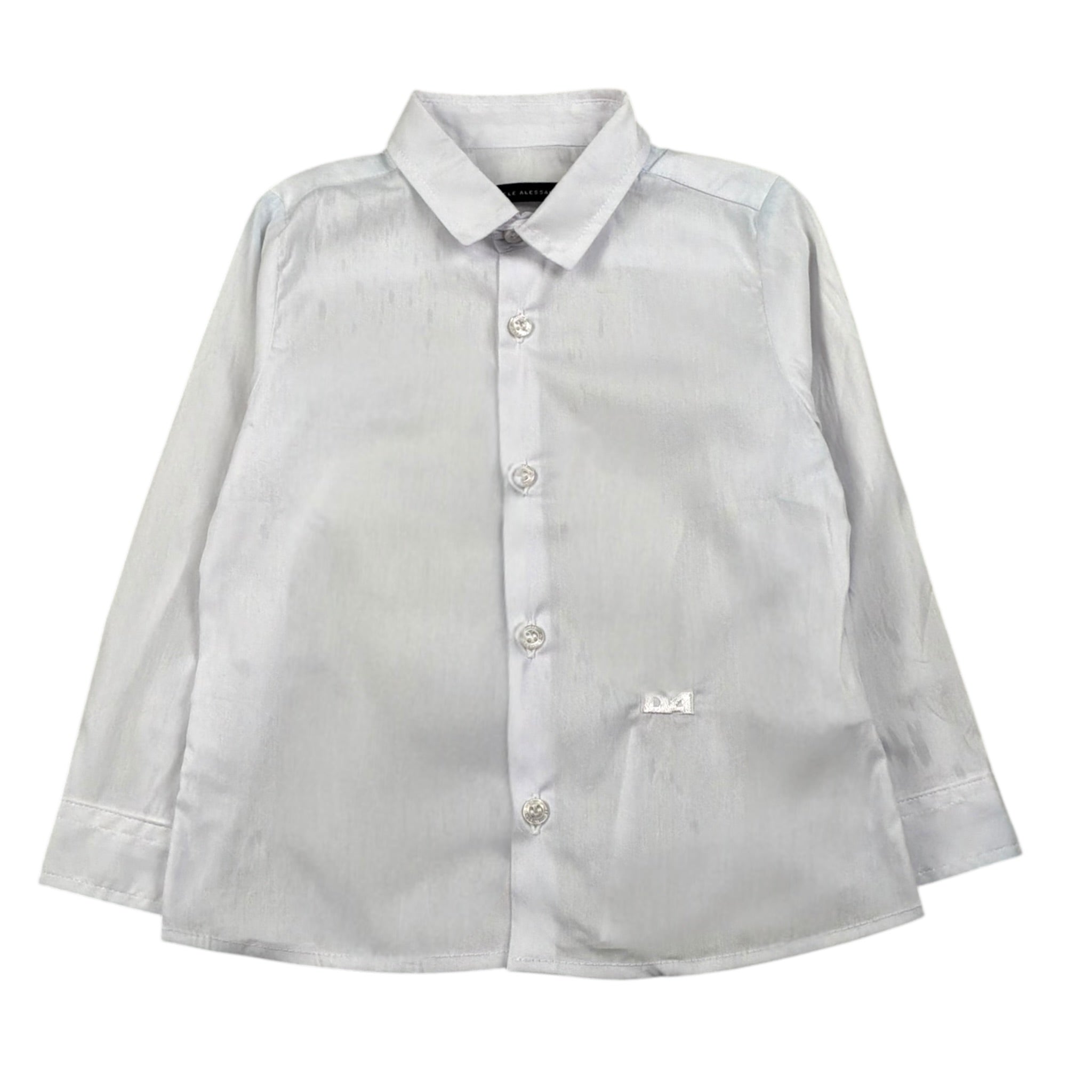 Daniele Alessandrini Camicia Manica Lunga Tinta Unita con Logo per Bambino 1295C00267JX BIANCO DANIELE ALESSANDRINI 