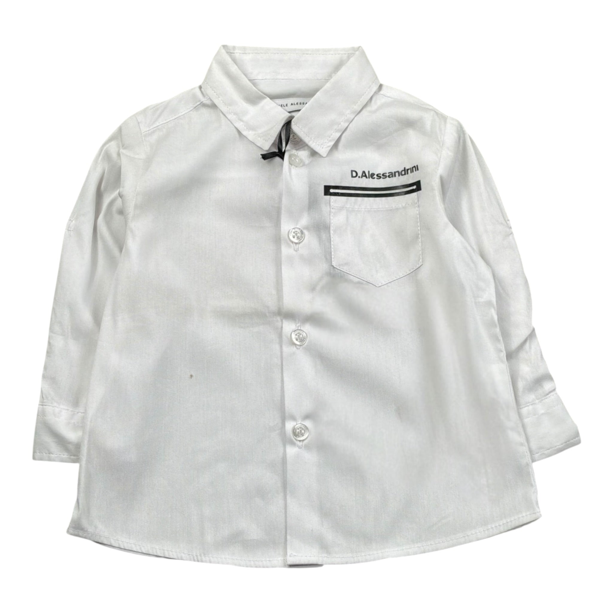 Daniele Alessandrini Camicia Tinta Unita con Logo per Neonato 1295C0778N BIANCO DANIELE ALESSANDRINI 