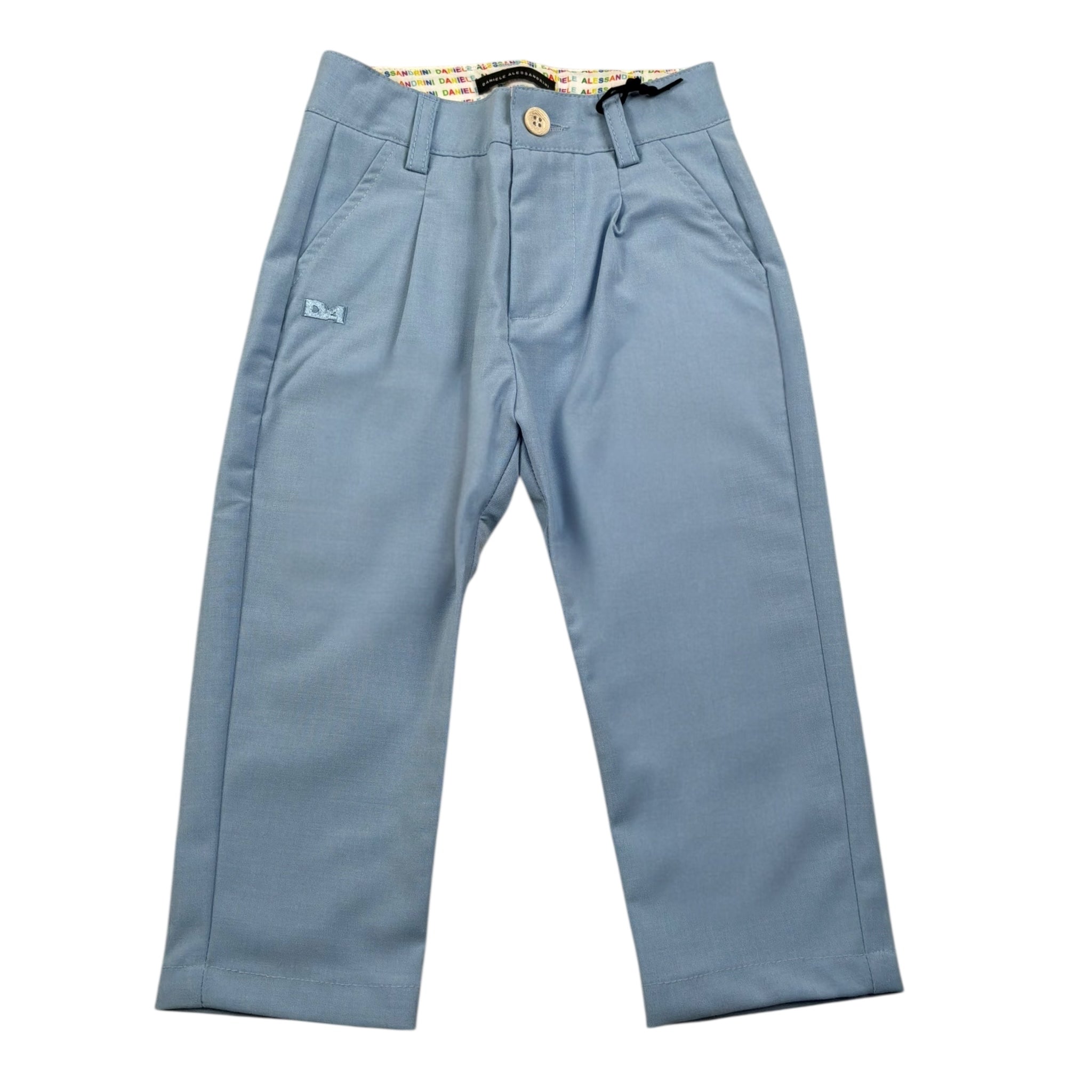 Daniele Alessandrini Pantalone Tinta Unita con Girovita Regolabile per Bambino 1295P00006J AZZURRO DANIELE ALESSANDRINI 