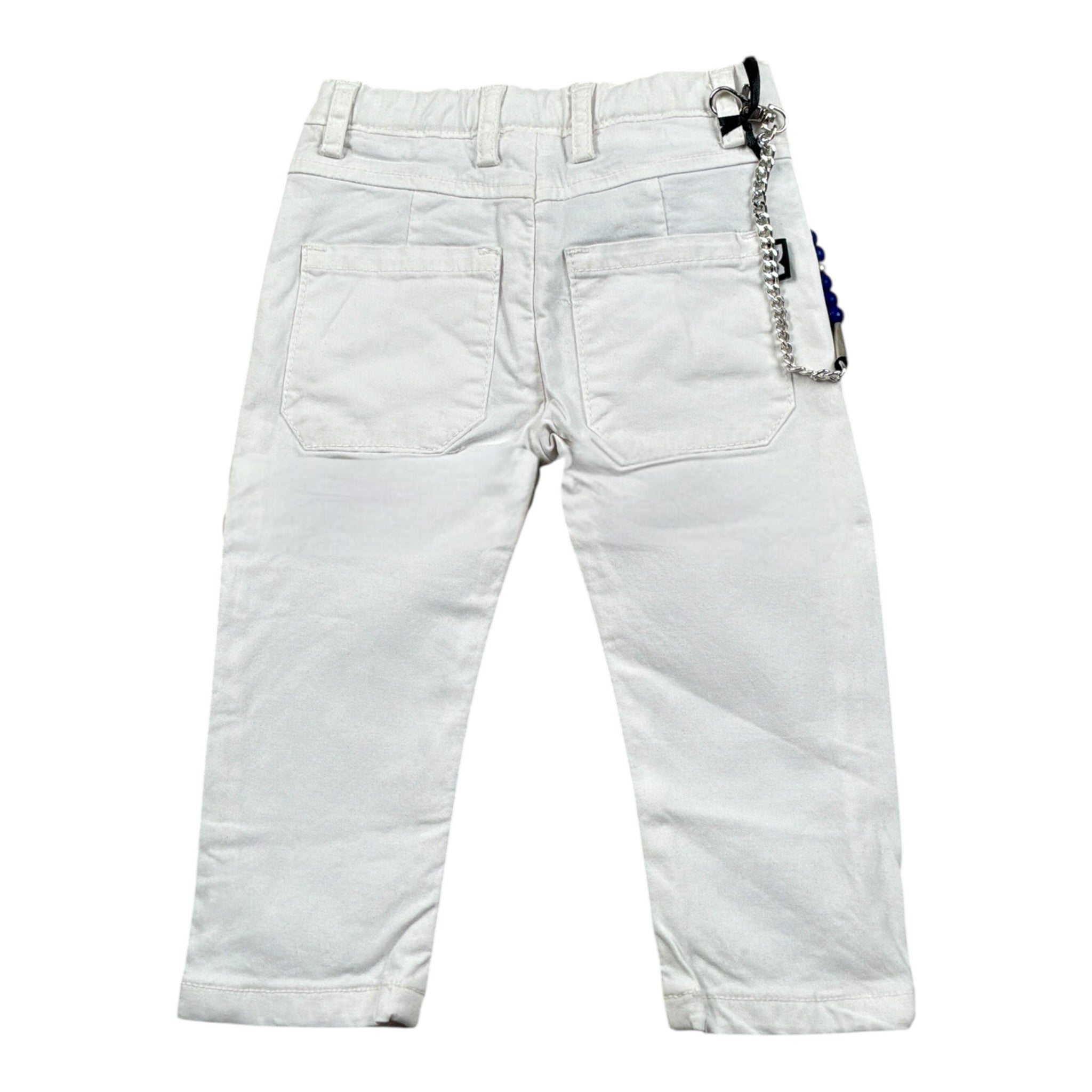 Daniele Alessandrini Pantalone tinta unita con Girovita Regolabile Bianco per Neonato 1295P0869 BIANCO DANIELE ALESSANDRINI 