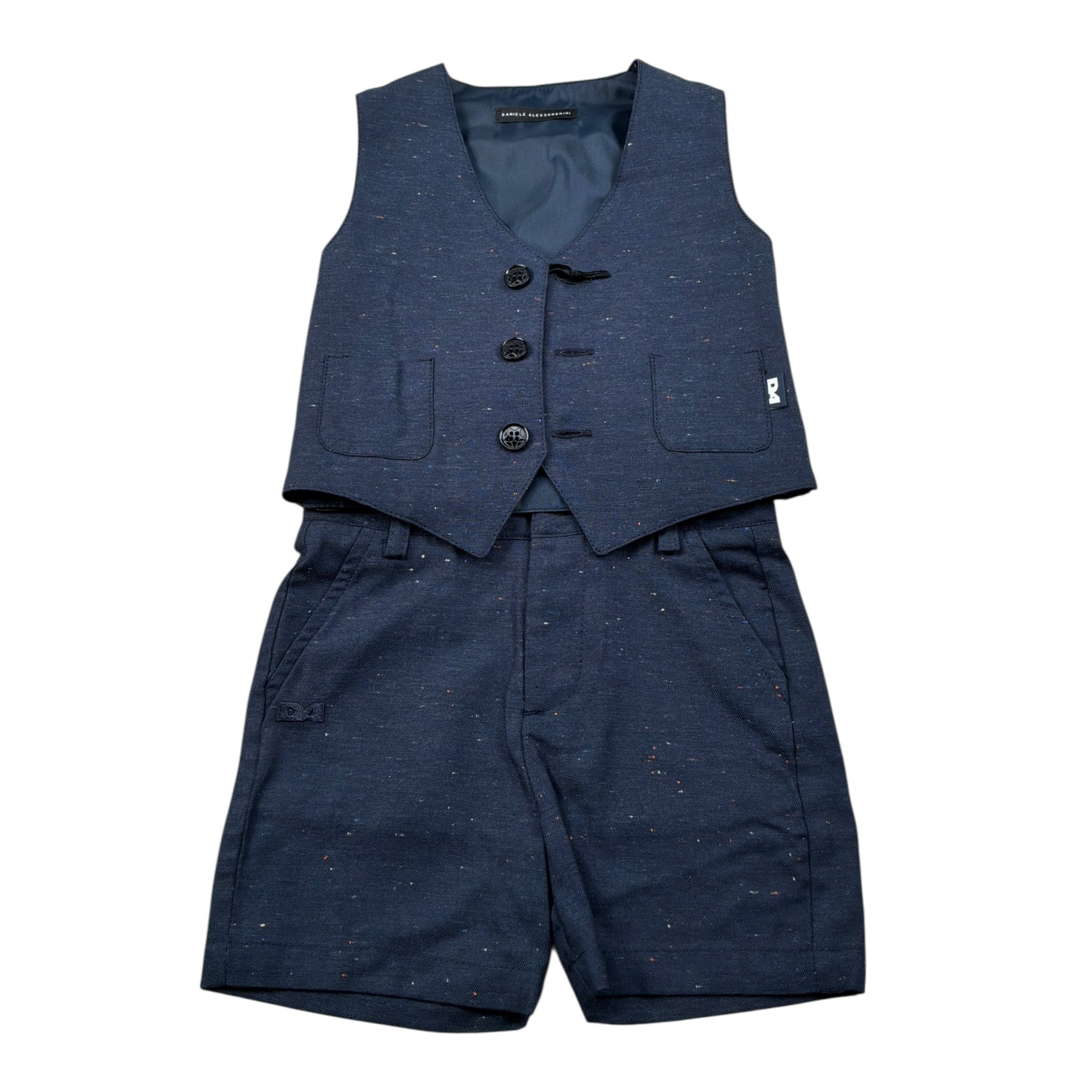 Daniele Alessandrini Completo 2 Pezzi Gilet-Bermuda per Neonato 1296K200163N BLU DANIELE ALESSANDRINI 