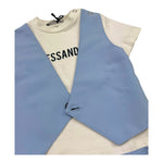 Daniele Alessandrini Completo 2 Pezzi T-Shirt-Bermuda Bicolore per Neonato 1296K200221 BIANCO/AZZURRO DANIELE ALESSANDRINI 